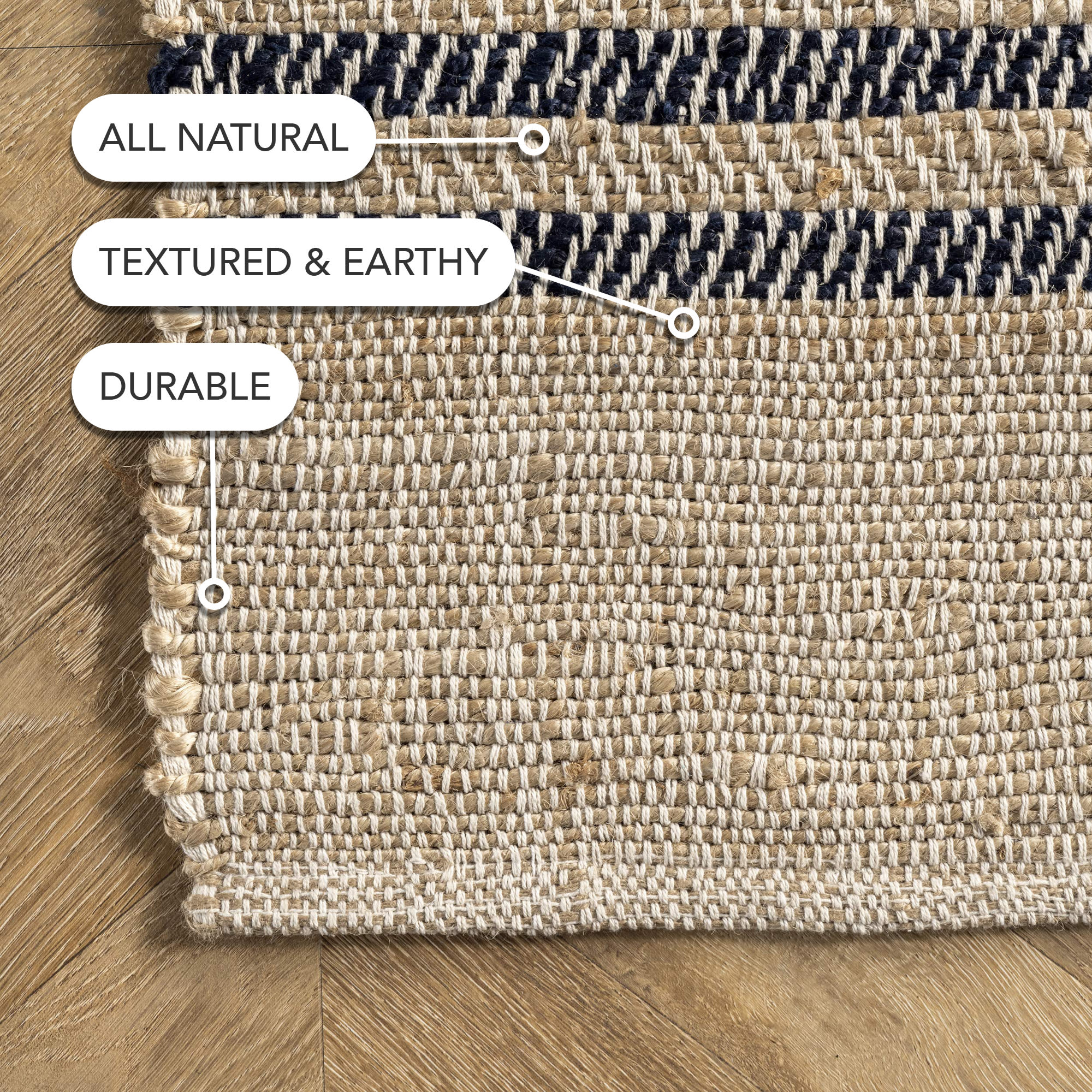 Lauren Liess Natural Jute Striped 4' x 6' Area Rug