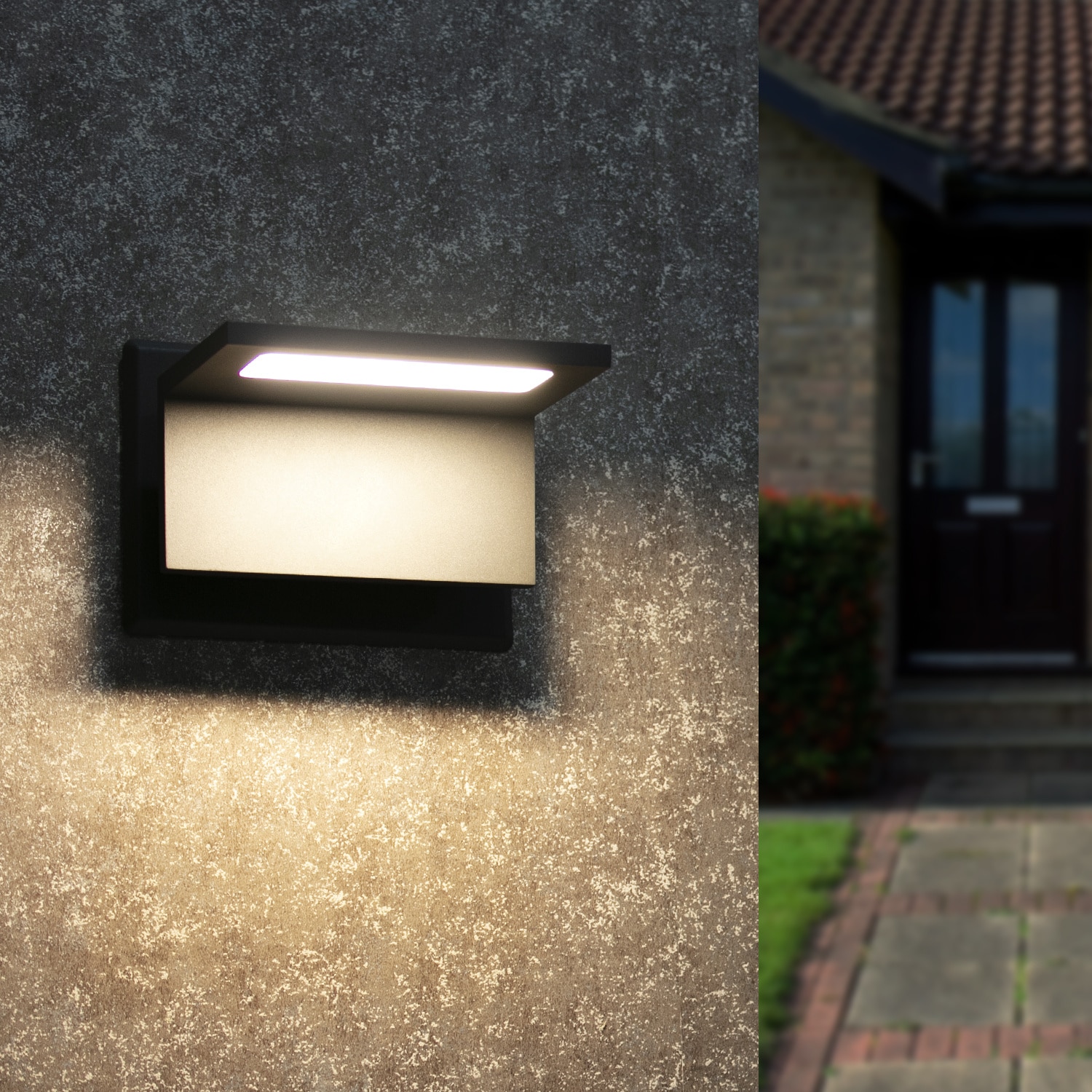 Kahomvis INOW-QPD0-MCG 5.2-in H Black Hardwired Integrated LED Outdoor Wall Light