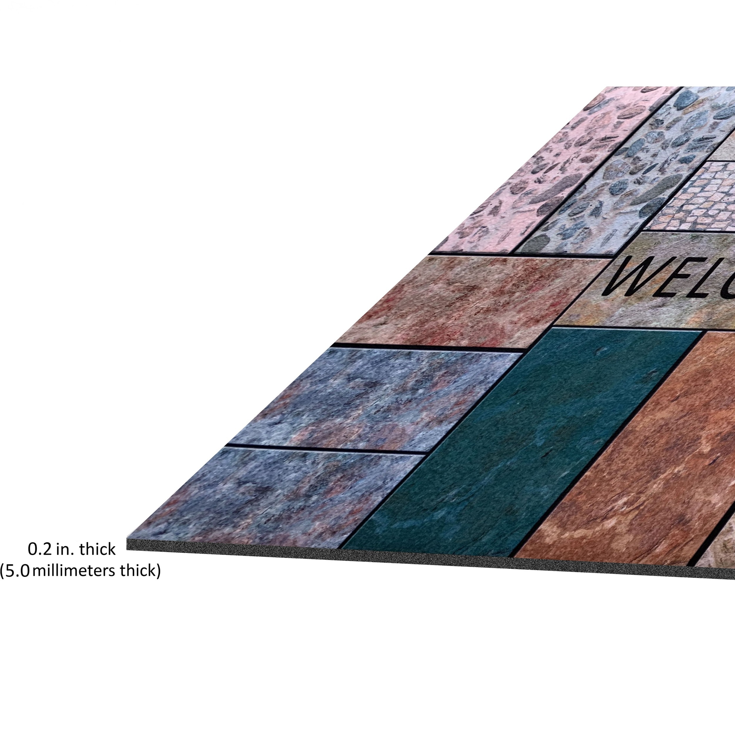 Multicolor Welcome Home Rubber Outdoor Doormat 18" x 30"