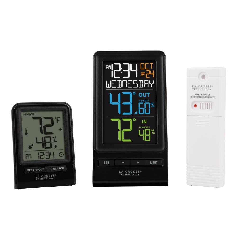 Wind Humidity Time Clock and Date La Crosse Wireless Weather Station Temperature 