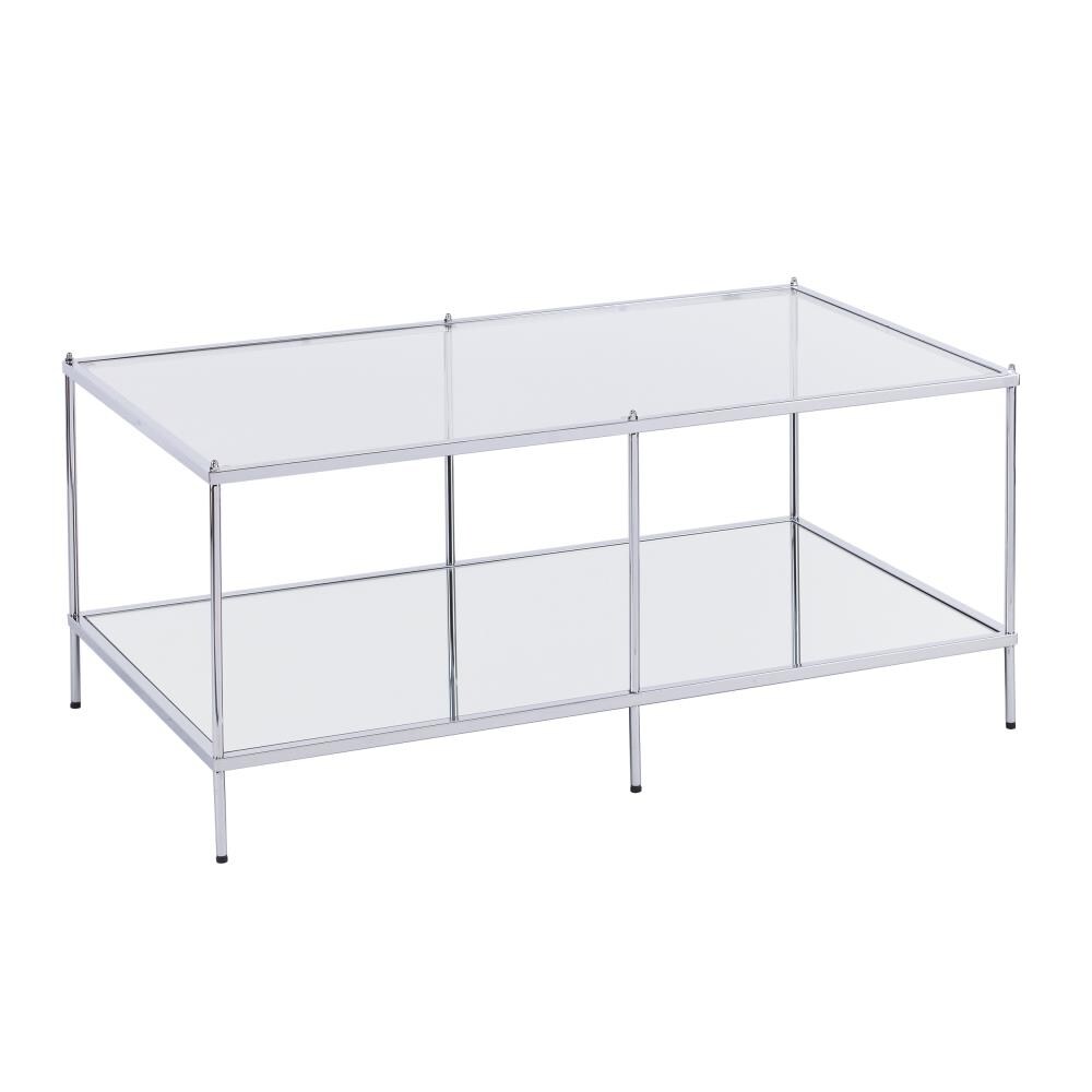 Boston Loft Furnishings ATG0005 Hawthorne Mirrored Glass Glam Coffee Table with Storage