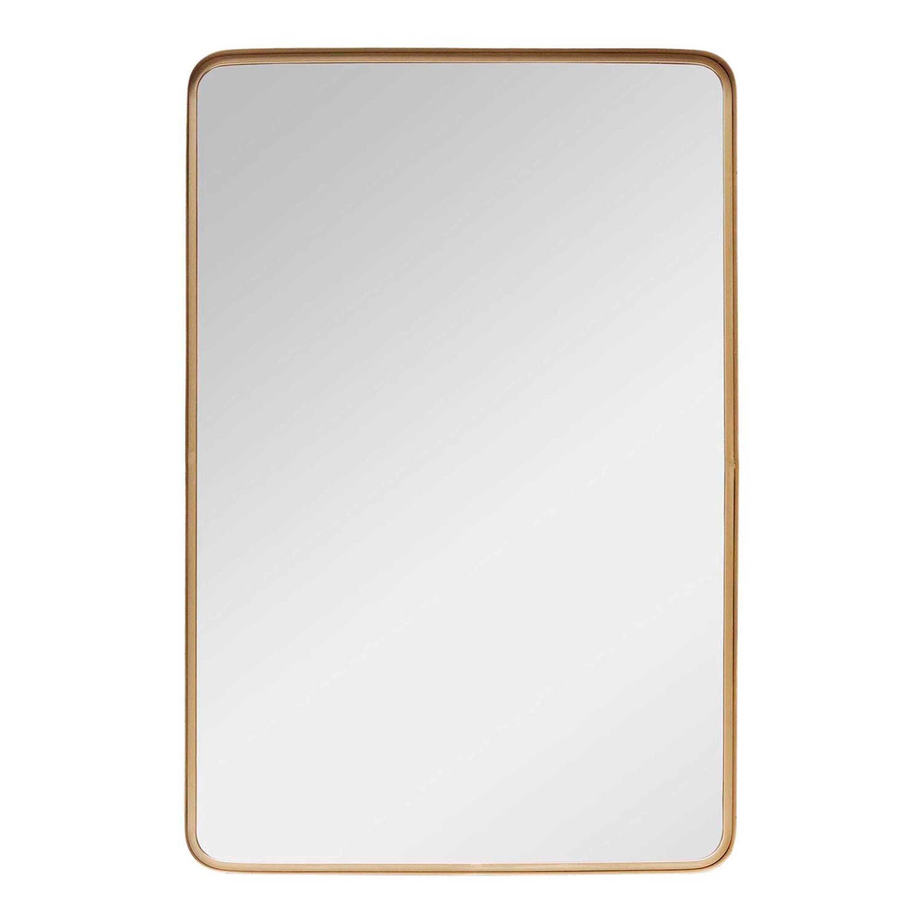 Parisloft MH1509 24-in W x 36-in H Gold Framed Wall Mirror