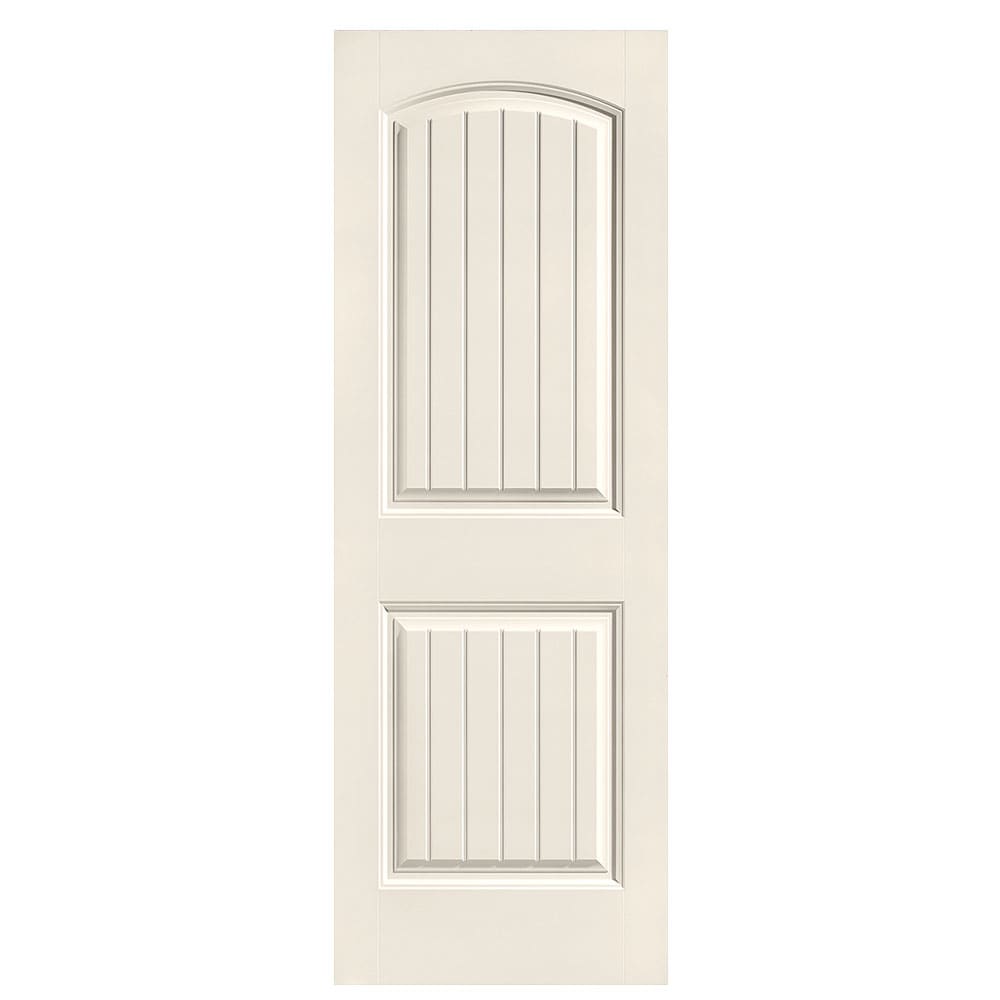 Masonite 1443667 Cheyenne 28-in x 80-in Moonglow 2-panel round top plank Smooth Solid core Prefinished Molded composite Slab Door