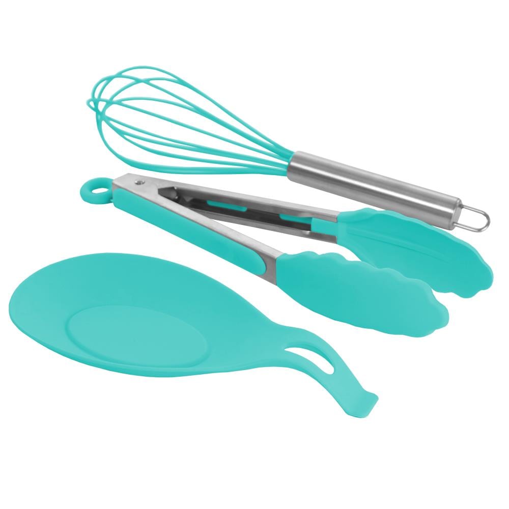 Aqua Sky Silicone Cooking Utensils Set – Sturdy Steel Inner Core – Spatula