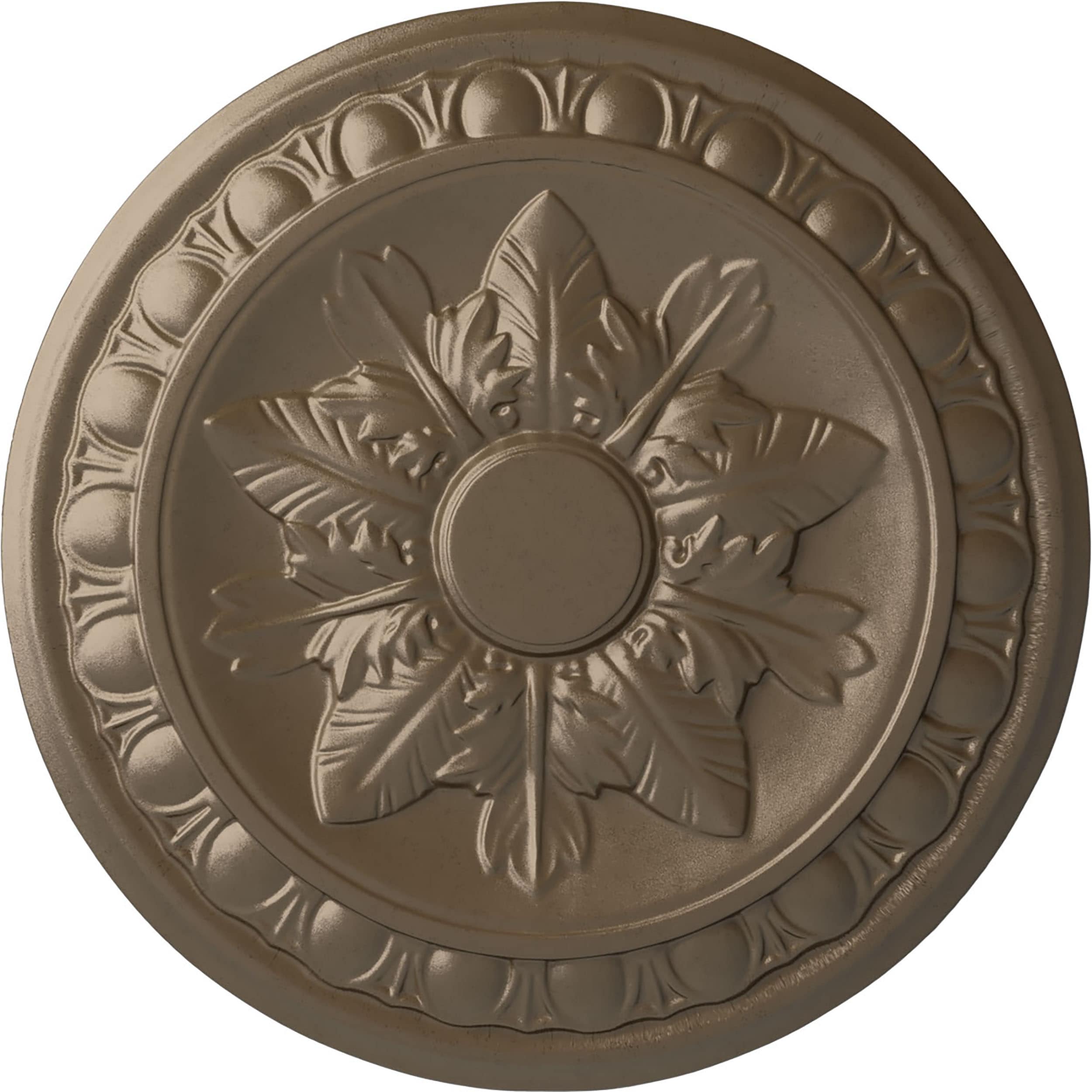 Ekena Millwork CM17EXWSS Exeter 17.75-in W x 17.75-in L Painted Warm Silver Polyurethane Whole Ceiling Medallion