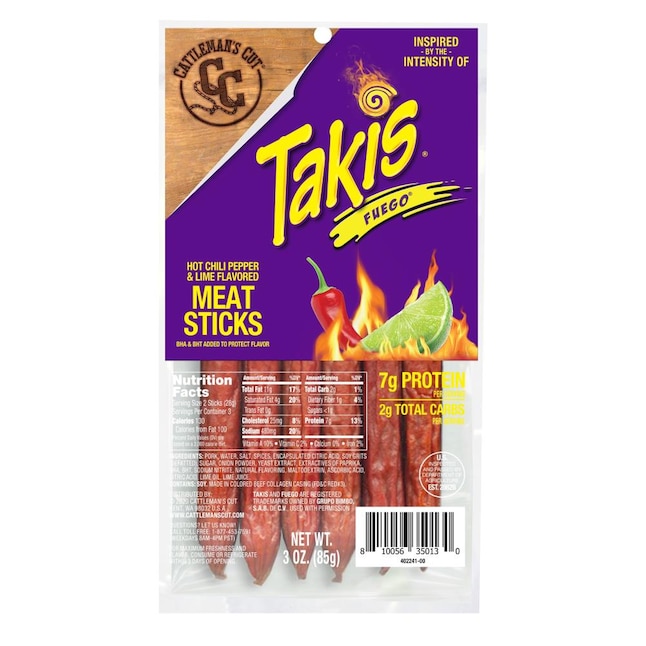 Takis Fuego Meat Stick 3oz - Hot Chili Pepper and Lime Flavor - Spicy Meat  Snack Inspired by Takis Fuego Tortilla Chip in the Snacks & Candy  department at