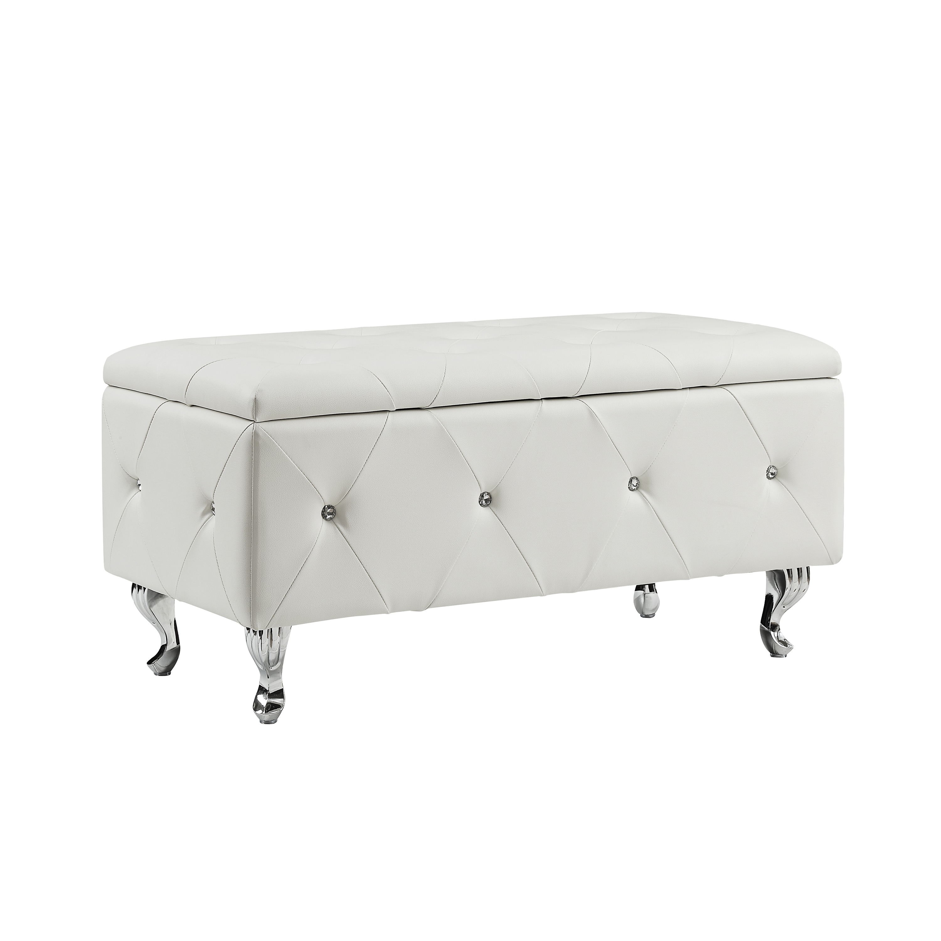 White Faux Leather Indoor Benches At, White Leather Benches