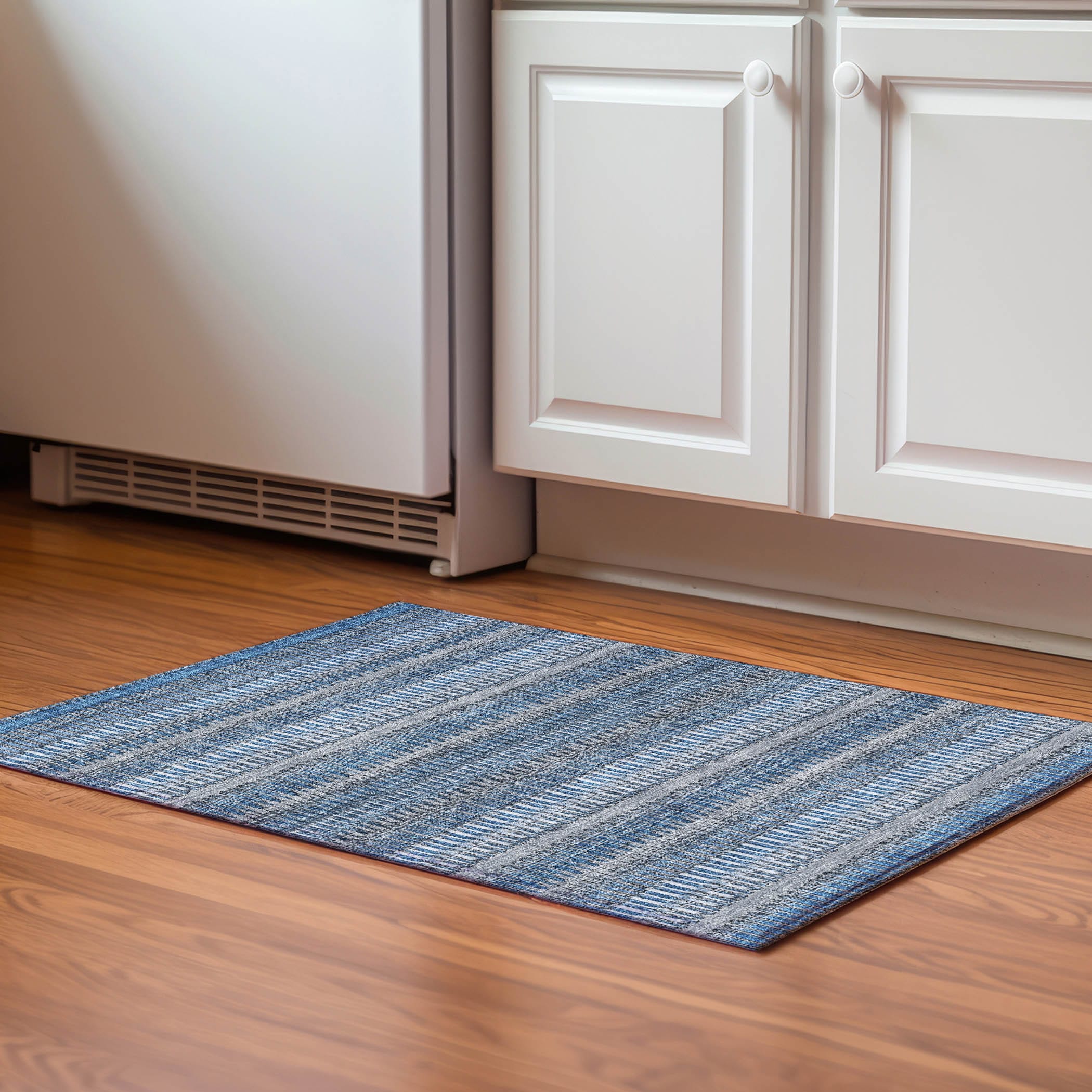 Addison Rugs AMF589BU20X30 Mayfield AMF589BU 2 x 3 (ft) Loomed Polyester Blue Rectangular Indoor Geometric Machine washable Area rug