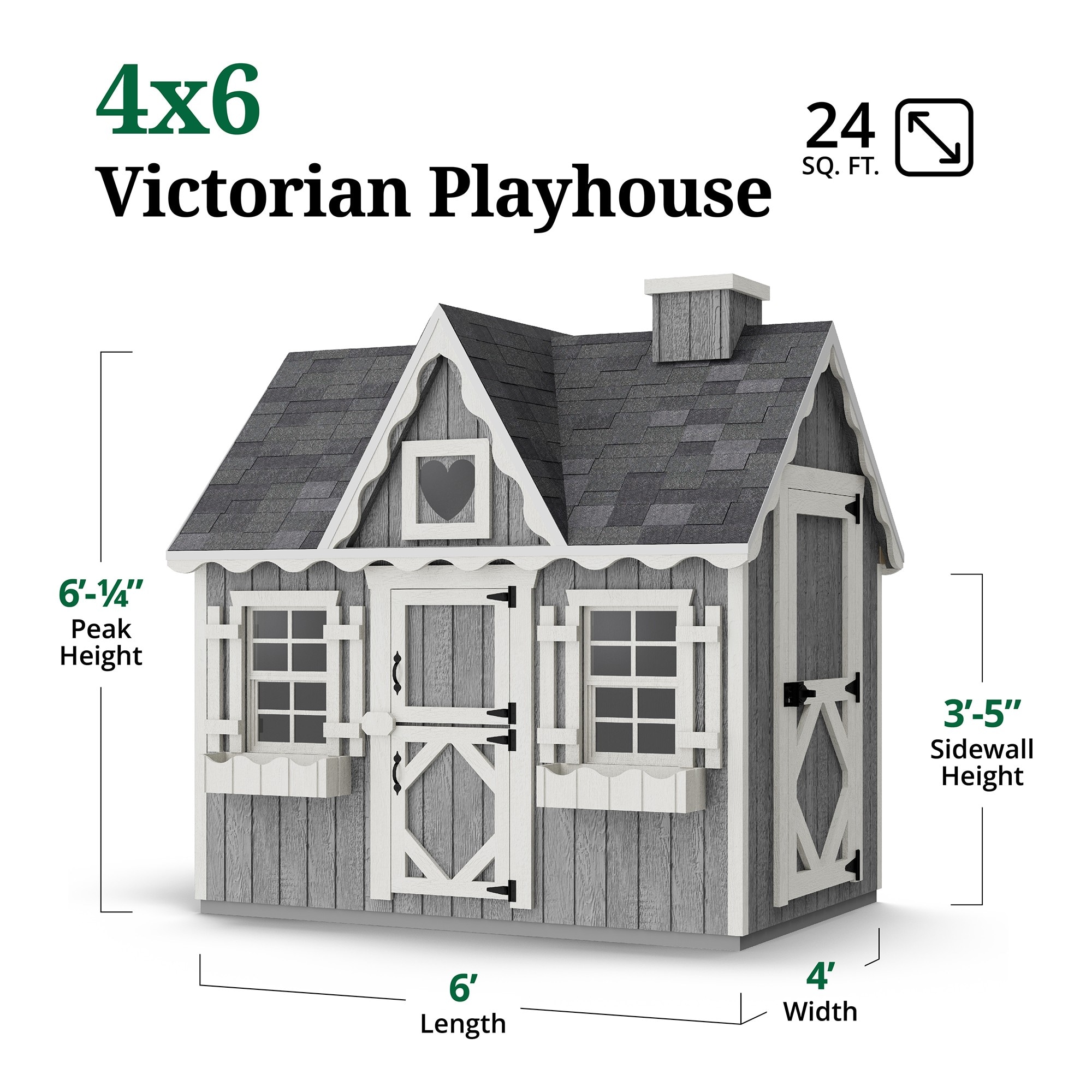 Little Cottage Co 4X6 VP-PNK-FK playhouses - View #3