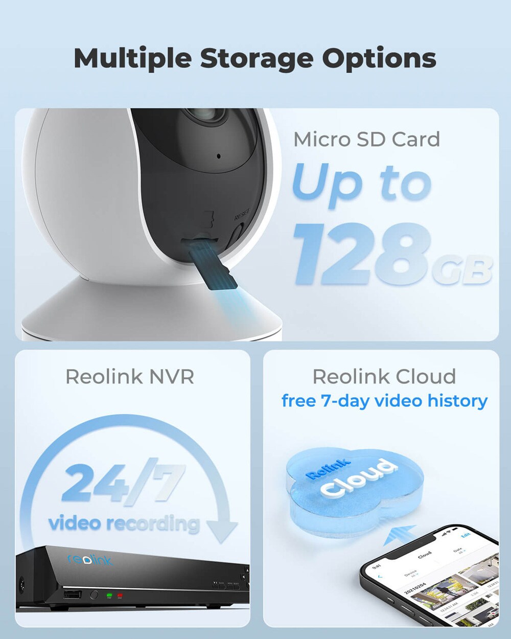 Reolink 2.4/5Ghz WiFi Indoor Camera Pan Tilt T1 Pro w/64GB SD at