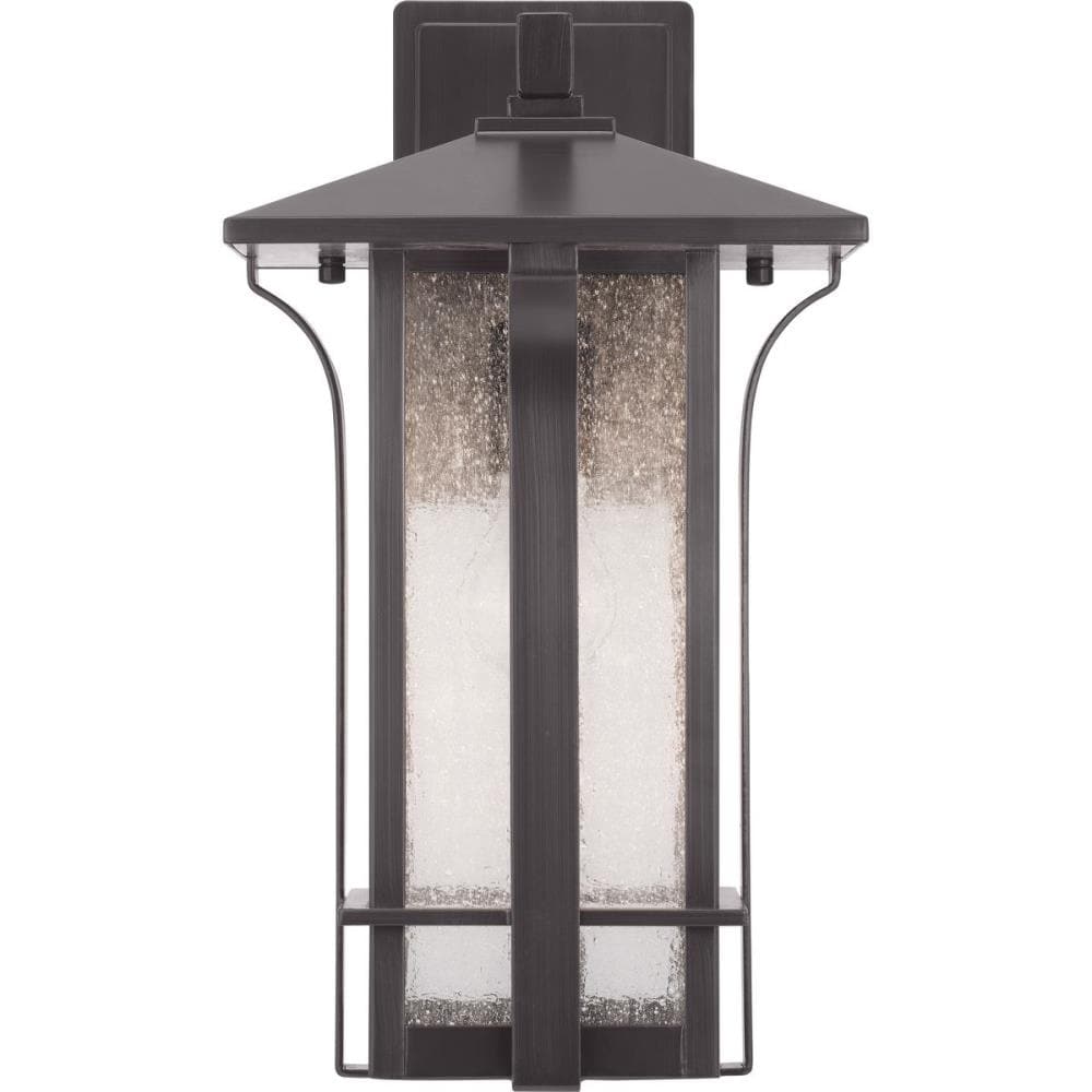 Antique Bronze 16" Outdoor Wall Lantern with Seeded Glass
