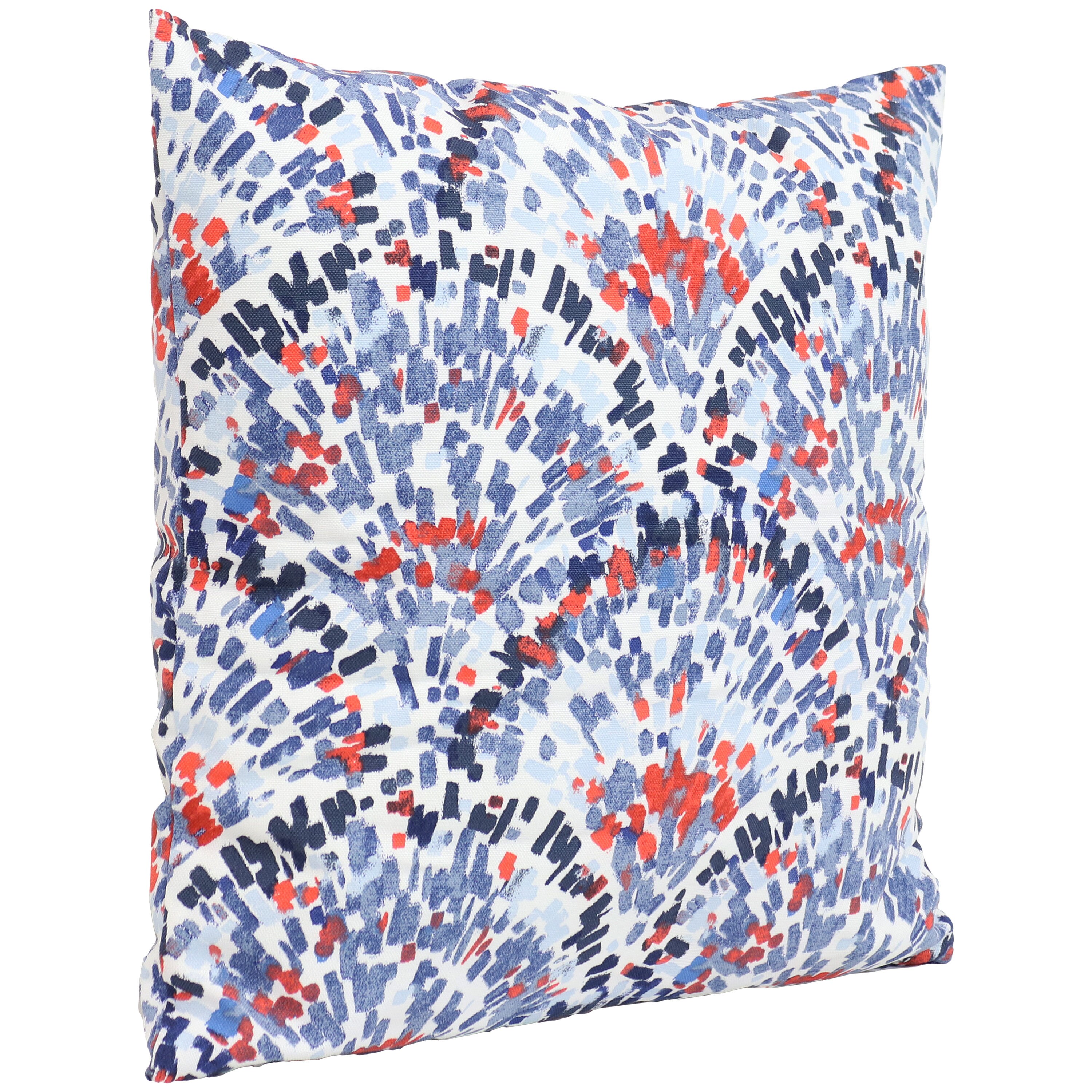 Sunnydaze Indoor/Outdoor Polyester Decorative Square Throw Accent Pillows  for Patio or Living Room - 16 - Red and Blue Floral - 2pk