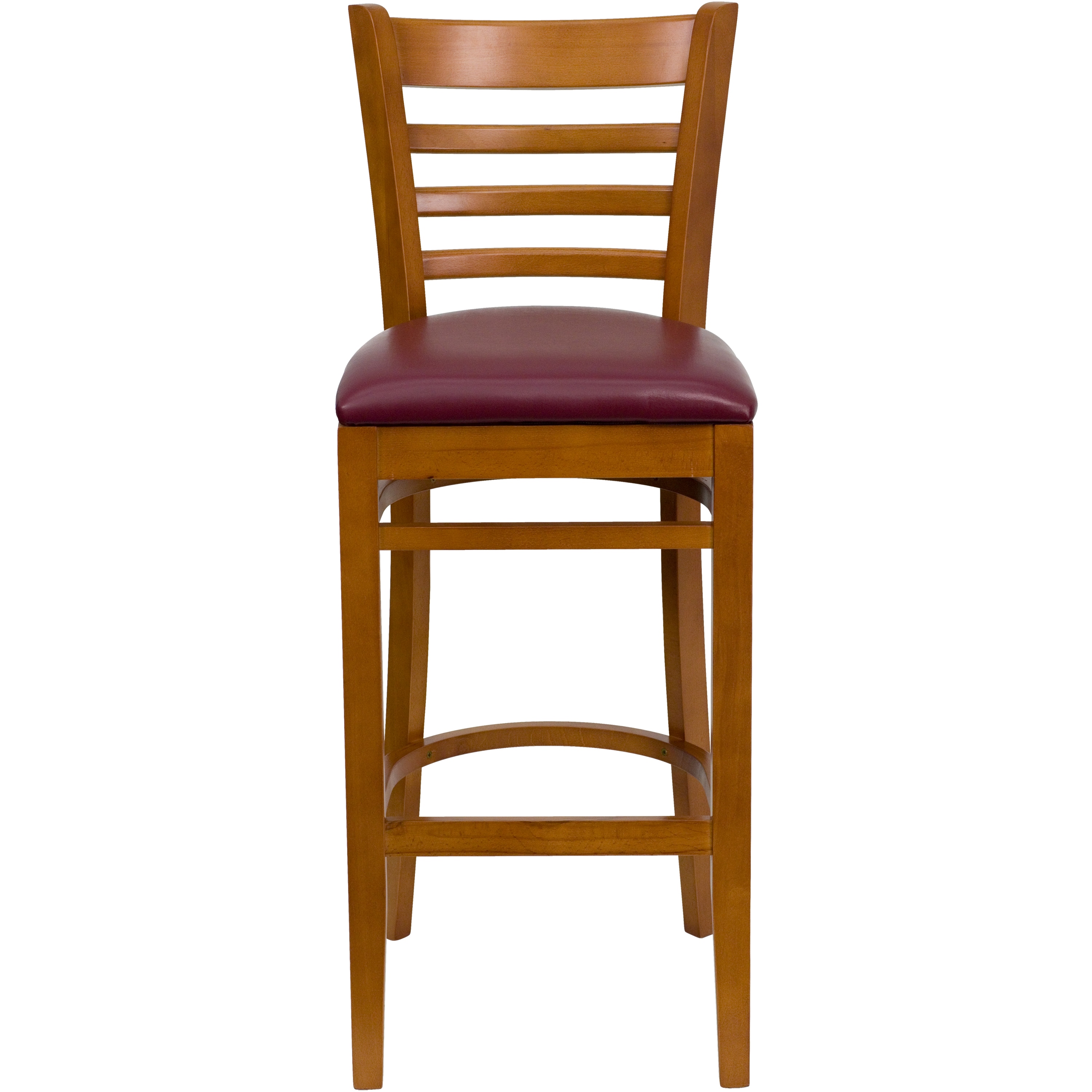 Flash Furniture Burgundy Vinyl Seatcherry Wood Frame 31 In H Bar Height Upholstered Wood Bar 