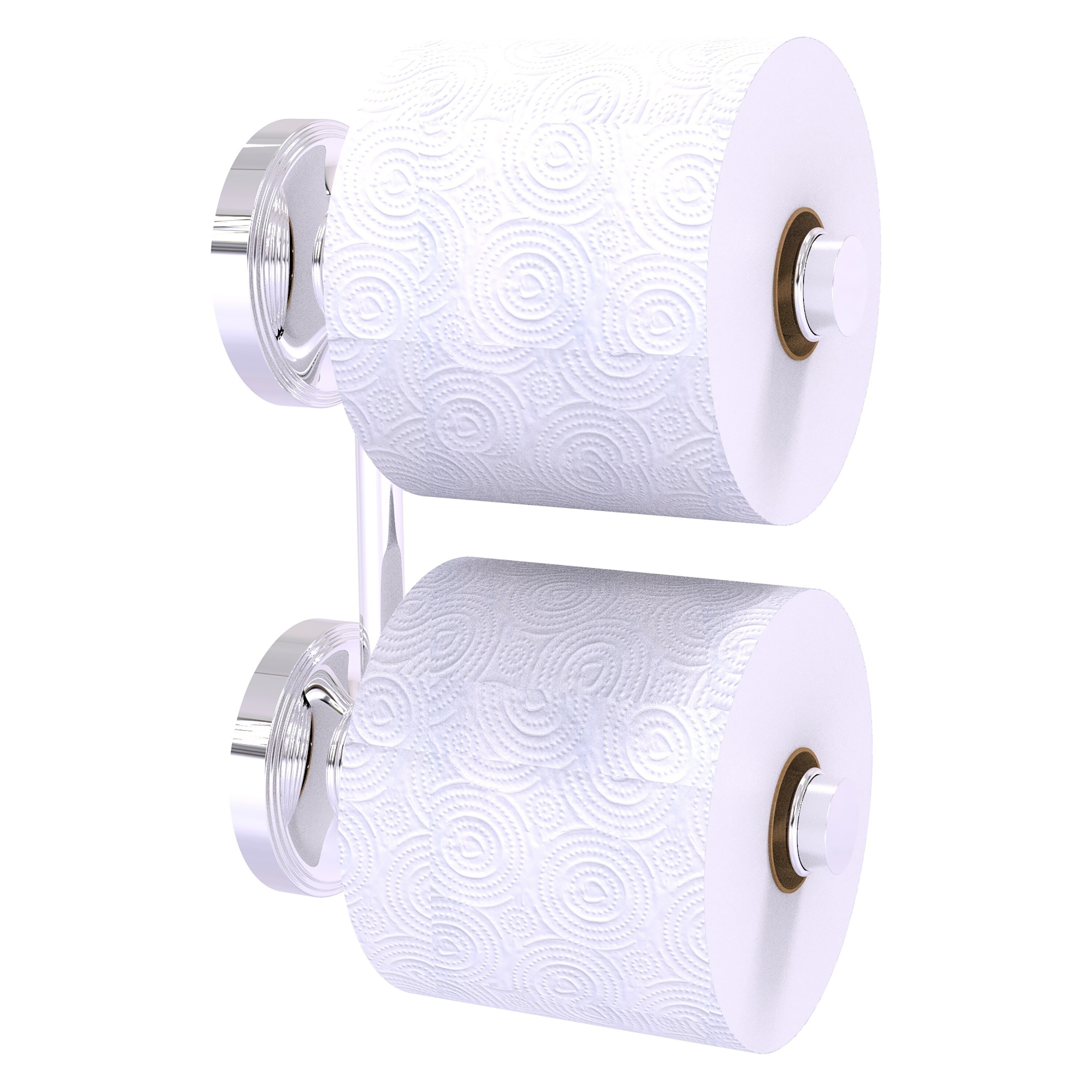 Allied Brass PR-24-RR-2-PC Prestige Regal Polished Chrome Wall mount Double post Toilet Paper Holder 2 -Rolls with Storage