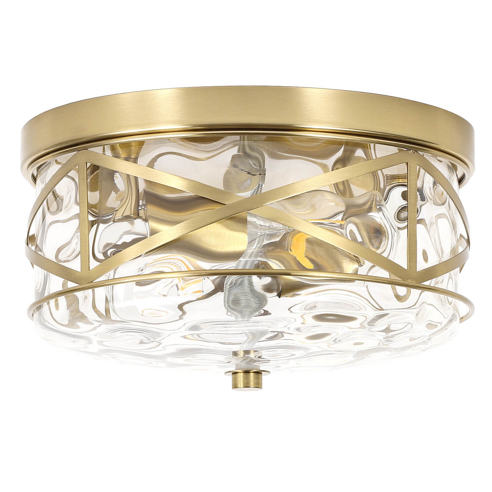 LamQee 2Light 11.8in Gold LED Flush Mount Light in the Flush Mount