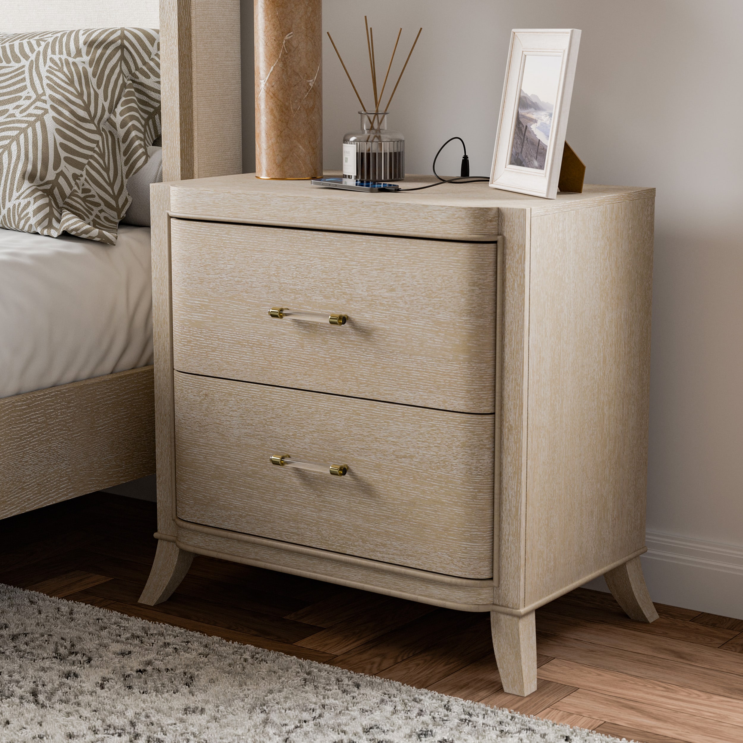Furniture of America IDF-N7424AK-N Ellington Natural Oak Nightstand