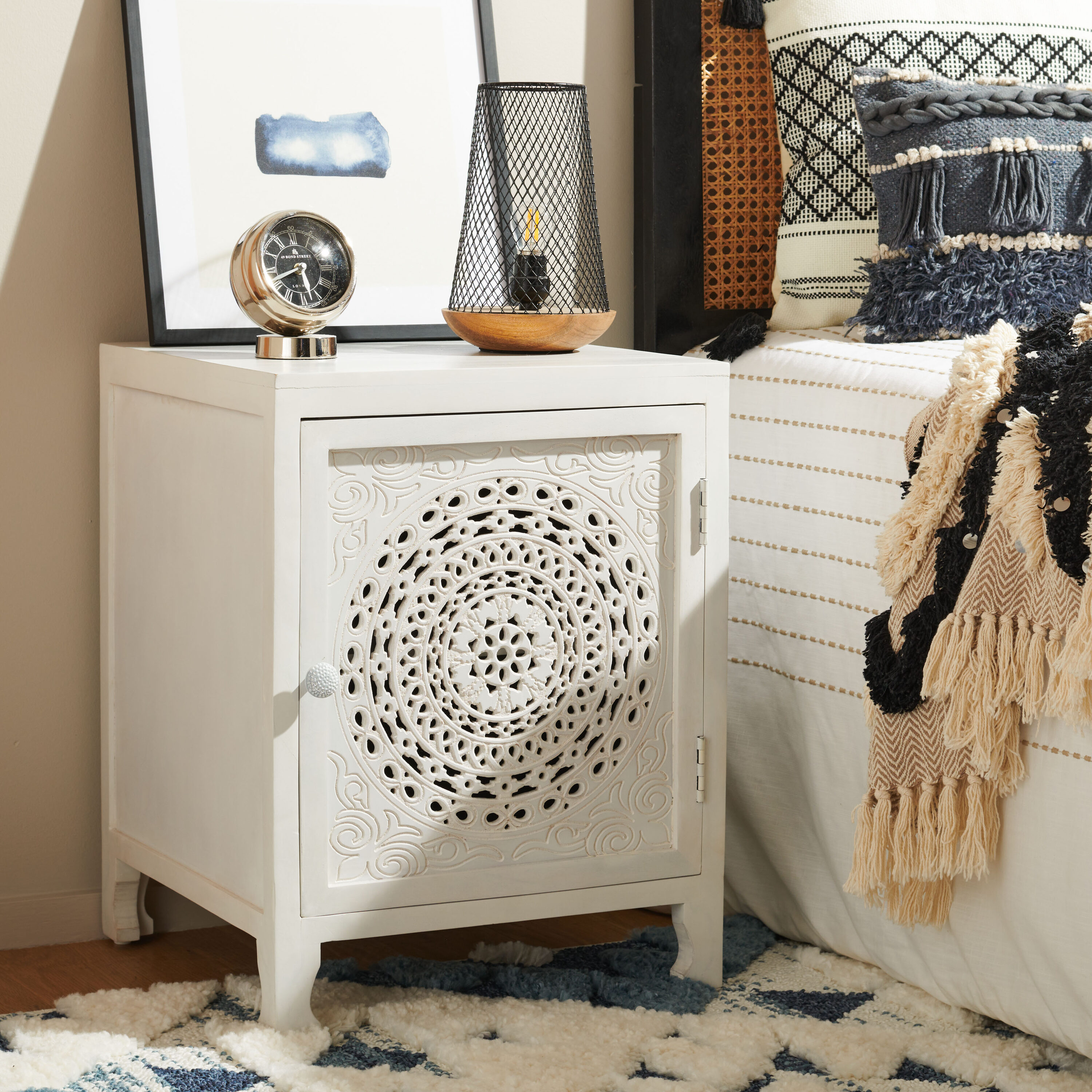 Safavieh NST5305A White Wash Nightstand