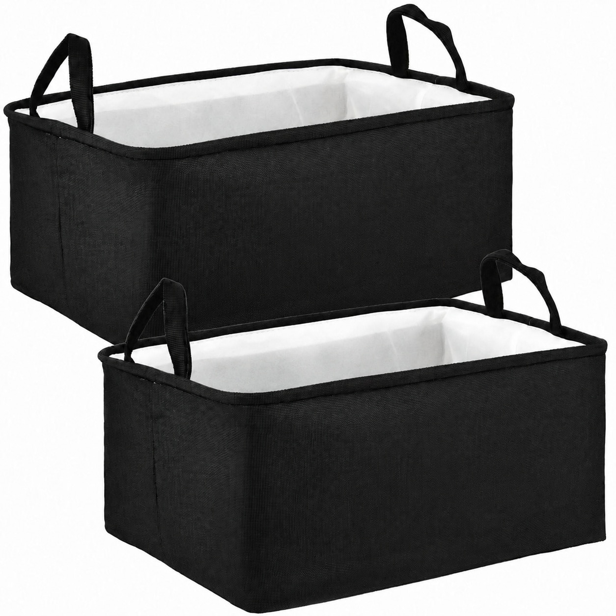 Aoibox  Black Imitation Linen Bread Basket with Handles 15 74 in 2 Piece Set Generic 15 74 x 11 81 x 7 86 in