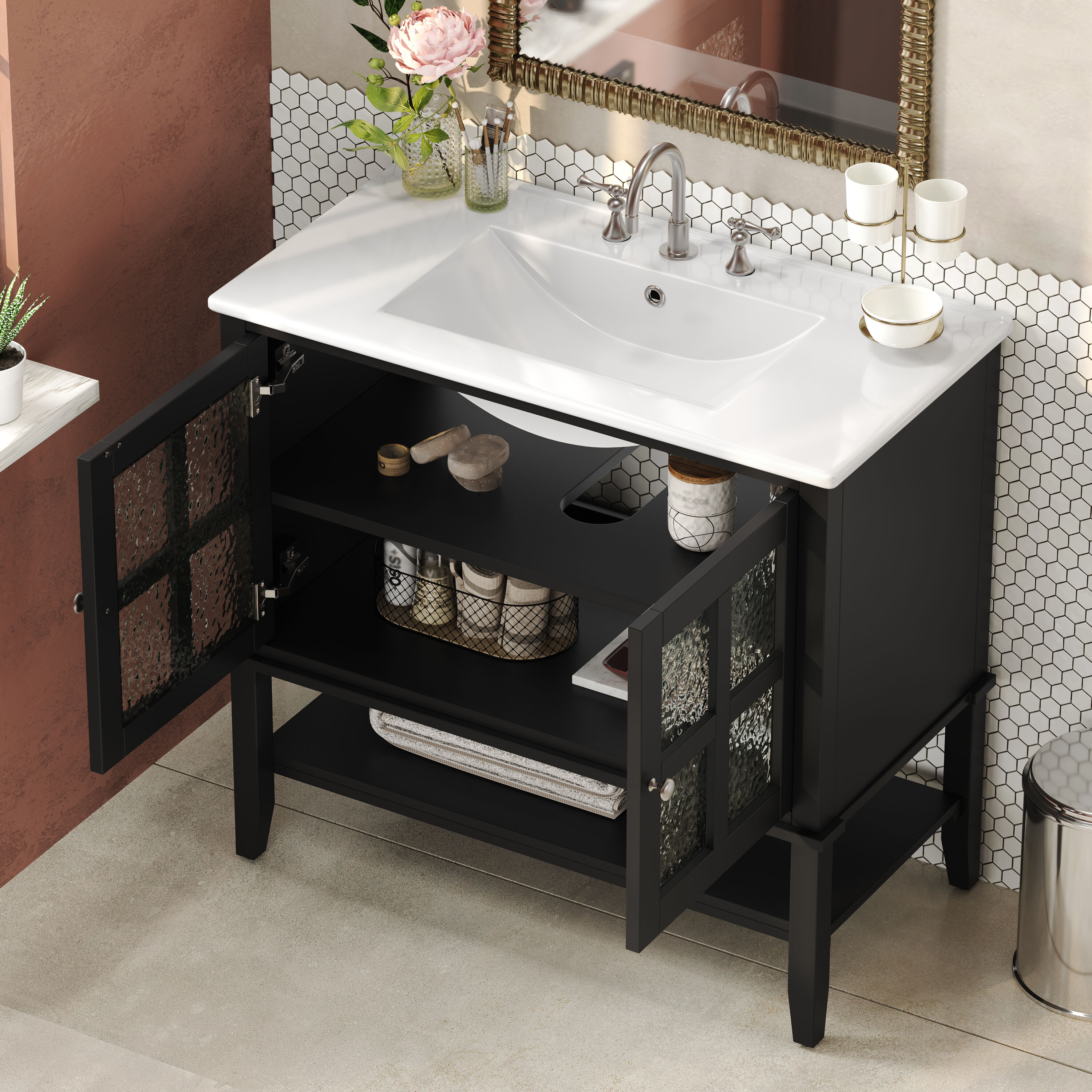 WELLFOR TO-AN-BV24WH Bath-Vanity-Combo - View #2