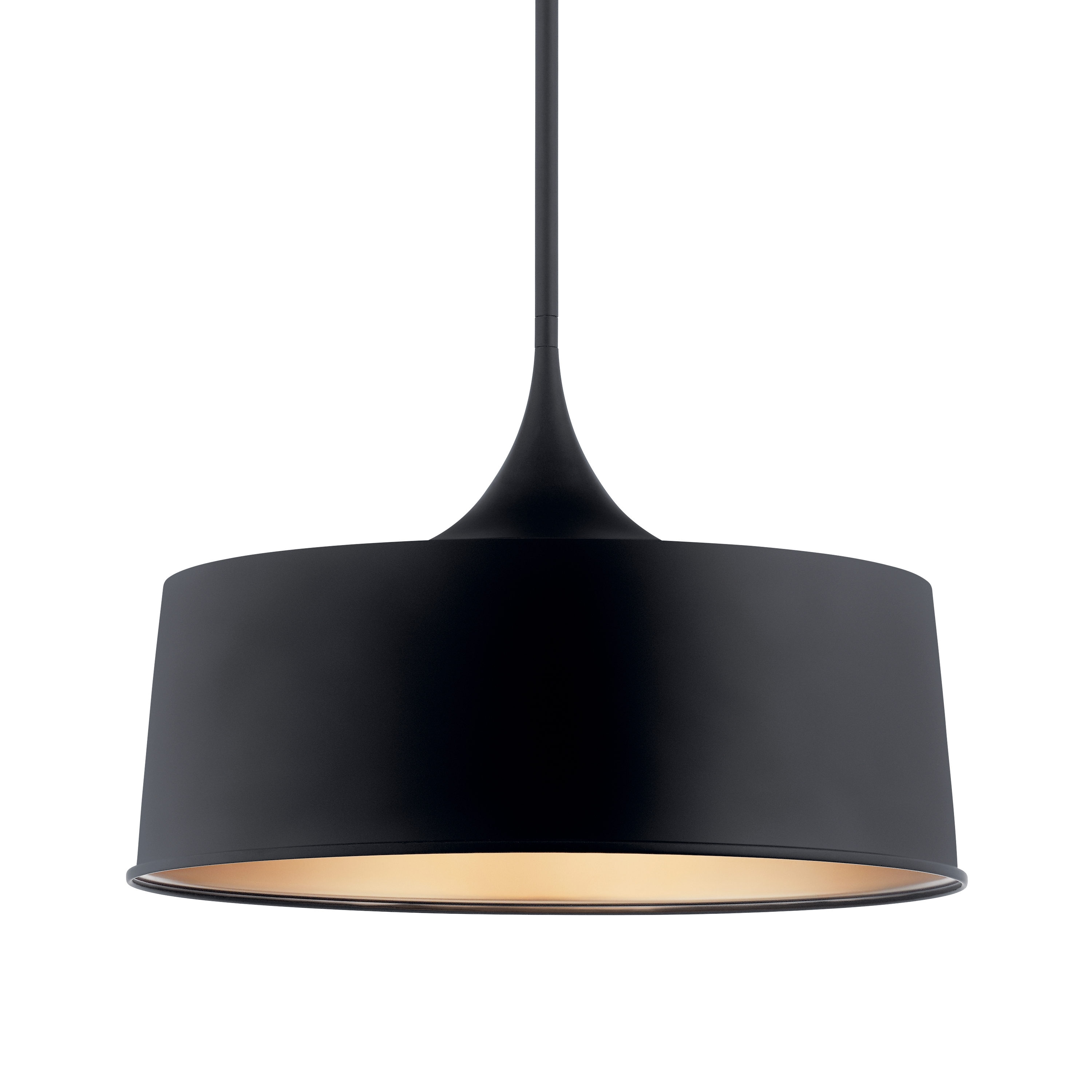 Elias Black Glass Drum Pendant Light