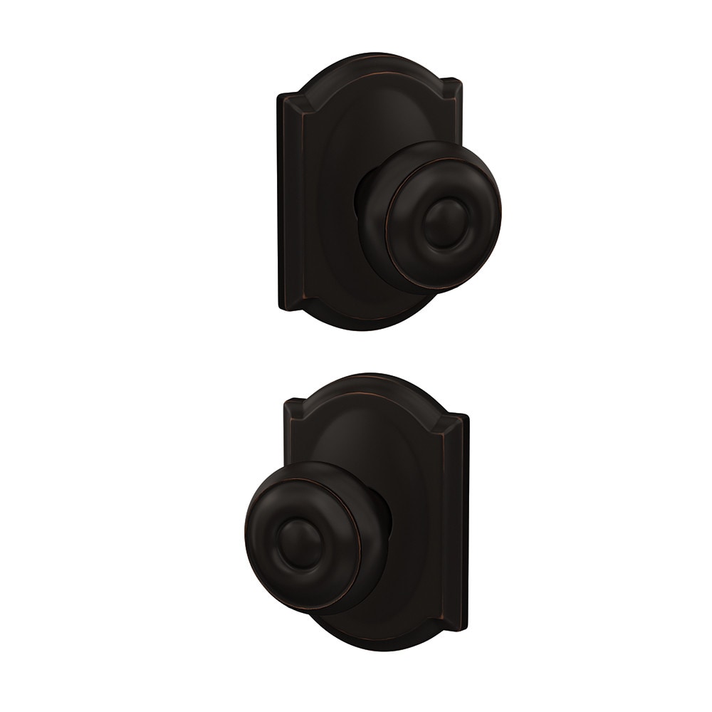 Schlage FC172 GEO 716 CAM Custom Georgian - Camelot Aged Bronze Interior Hall/Closet Dummy Door Knob