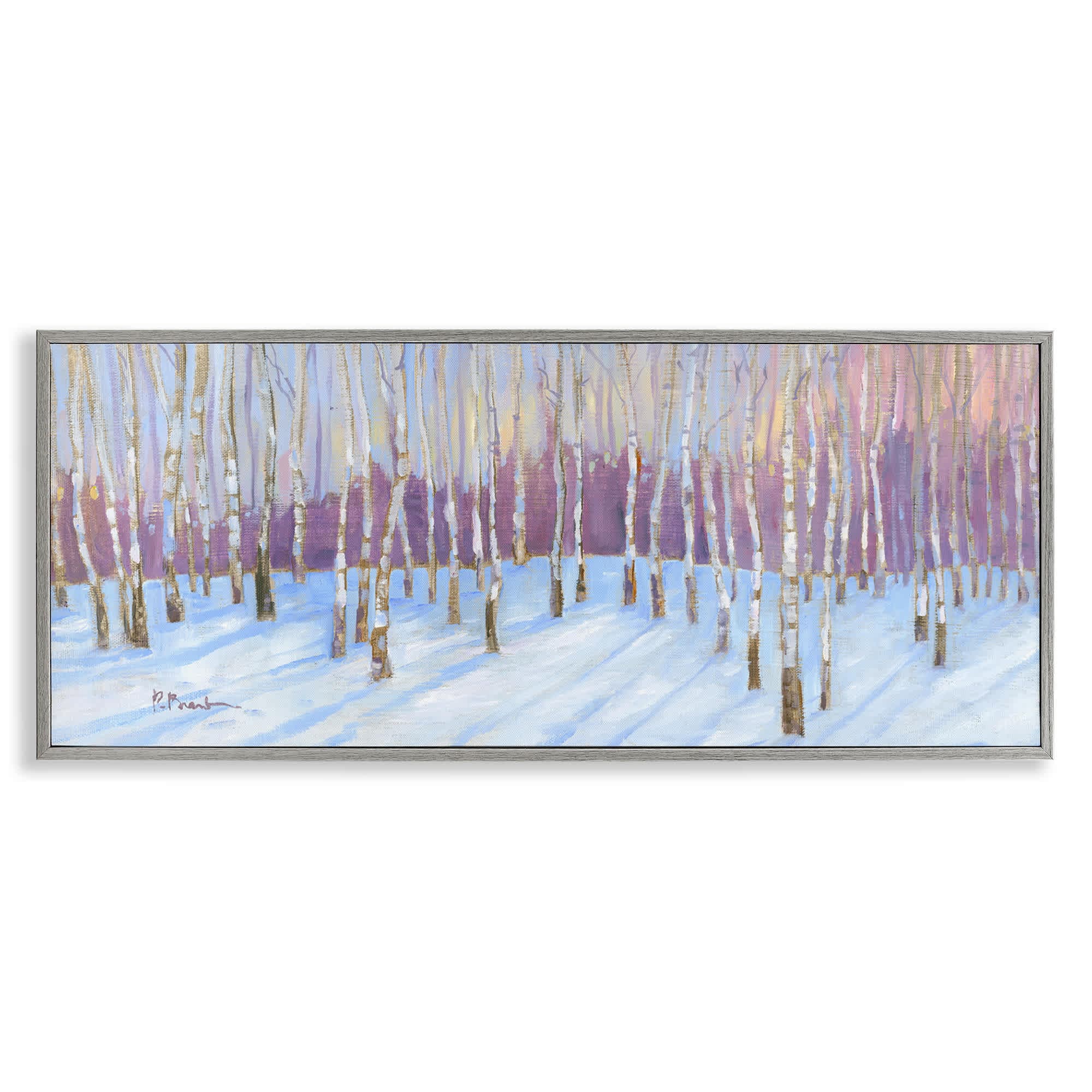 Stupell Industries BT-864-GFF-10X24 Niveous Birch Tree Grove Gray Framed Giclee Art By Paul Brent 24 x 10