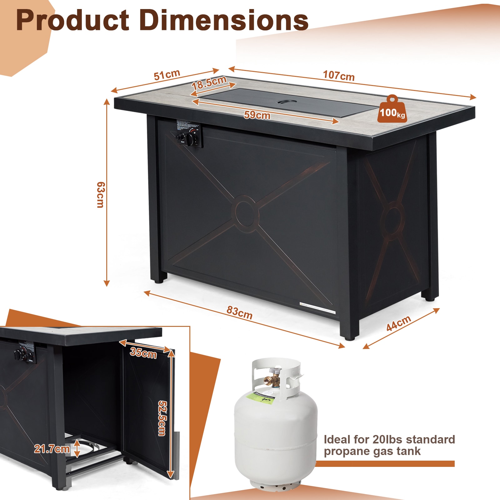 Slickblue D-CO-96307PO Outdoor-Gas-Firepits - View #4