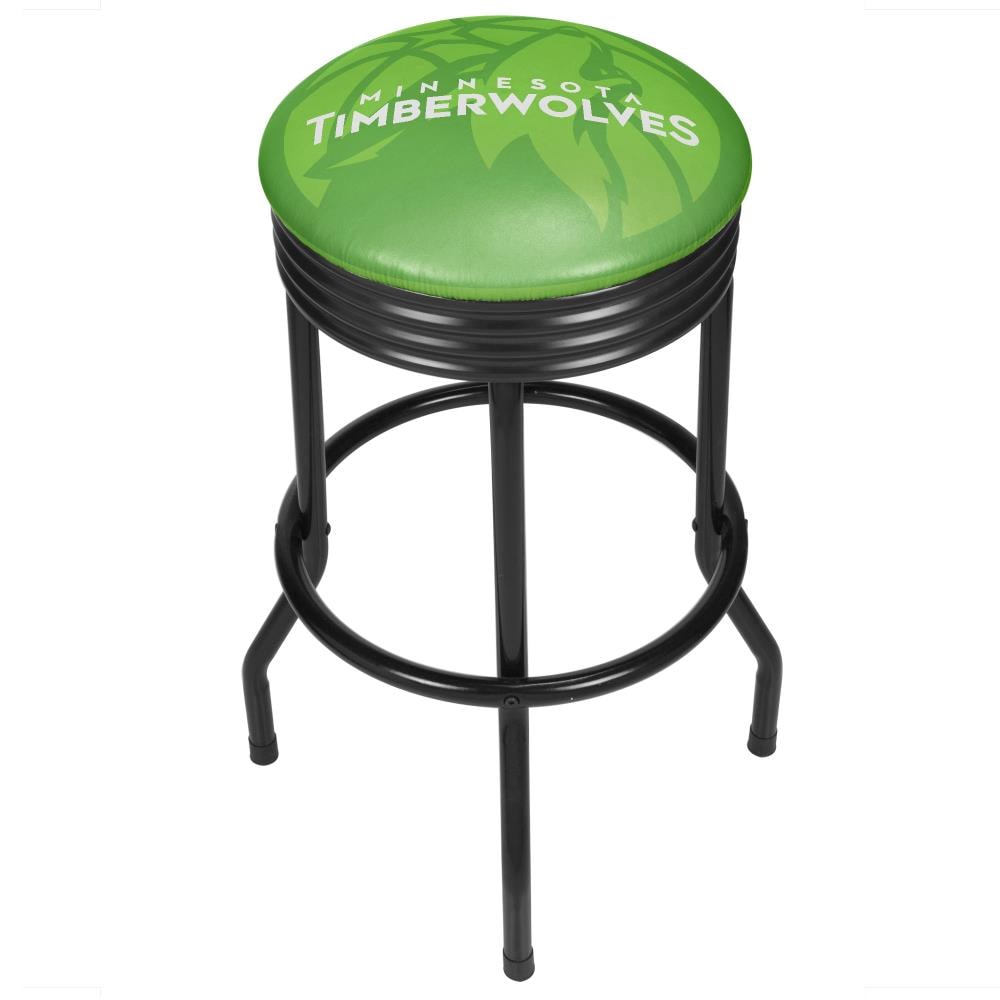 Trademark Gameroom NBA1006-MT2 Minnesota Timberwolves Bar Stools Chrome Bar height Swivel Metal Backless Bar Stool