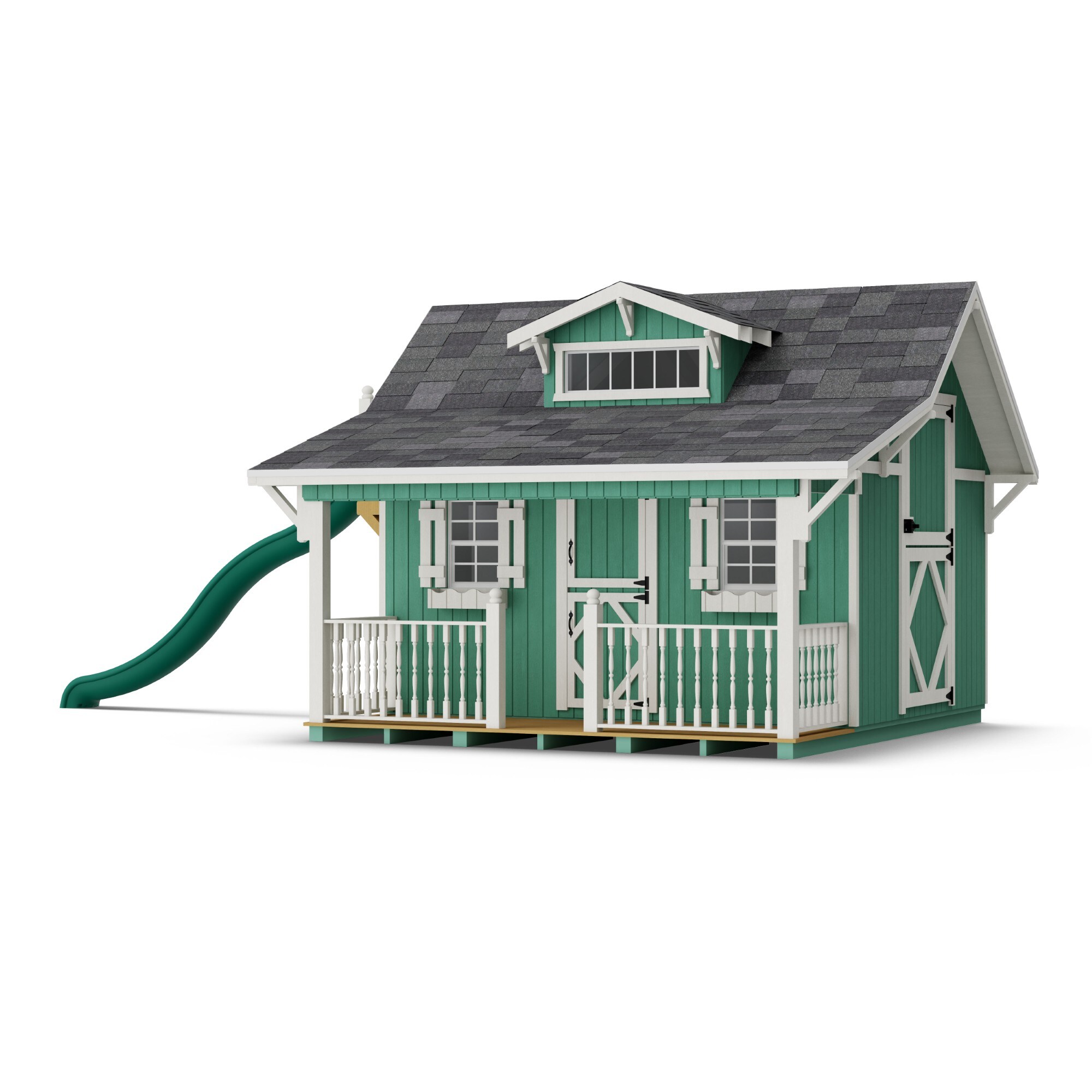 Little Cottage Co 11X10 CMP-PNK 11x10 Craftsman Playhouse Outdoor Wood Playhouse