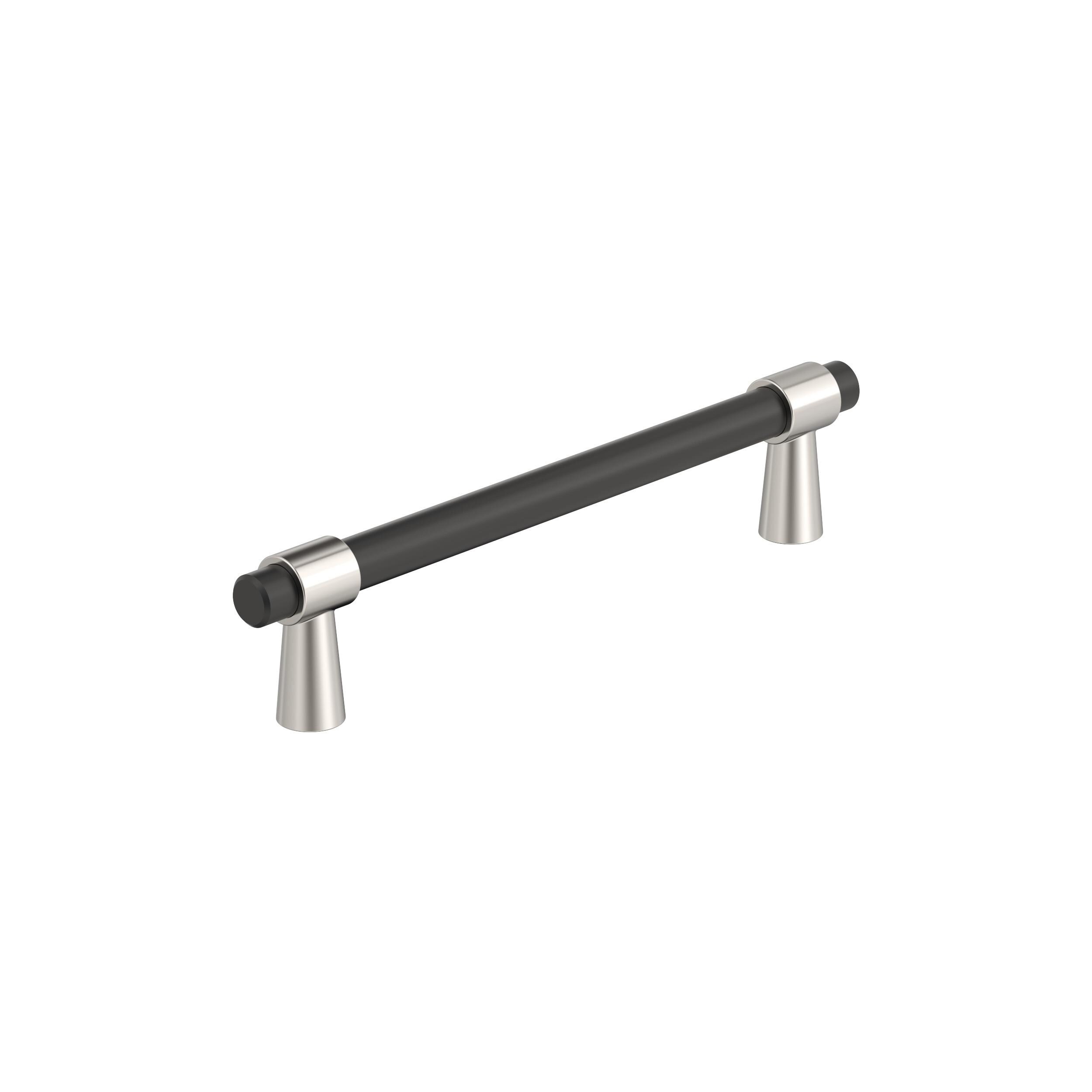 Amerock BP36859FBPN Mergence 5-1/16-in , 128mm Center to Center Matte Black/Polished Nickel Cylindrical Bar