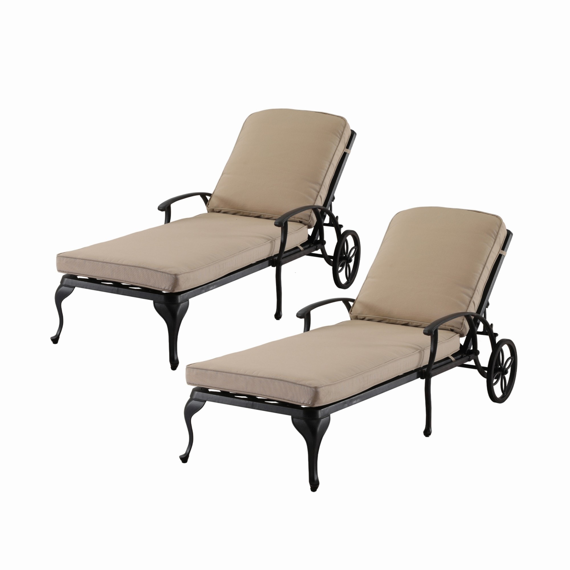 CASAINC WF-HFHW003+03 Navy Aluminum Frame Stationary Chaise Lounge Chair with Cushioned Seat