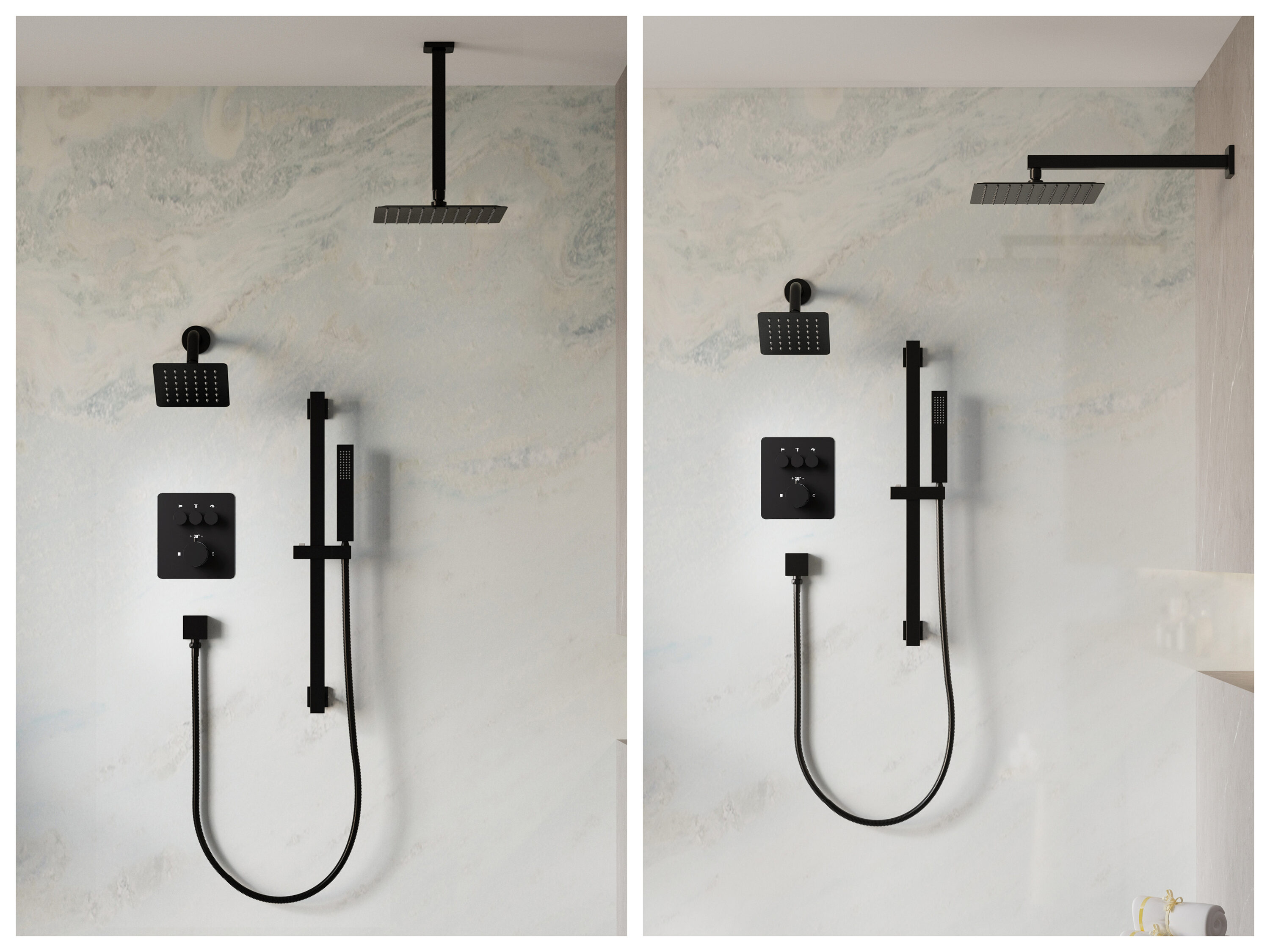 LIVIZA WB-0812-BG Showerhead-Bar-Panels - View #3