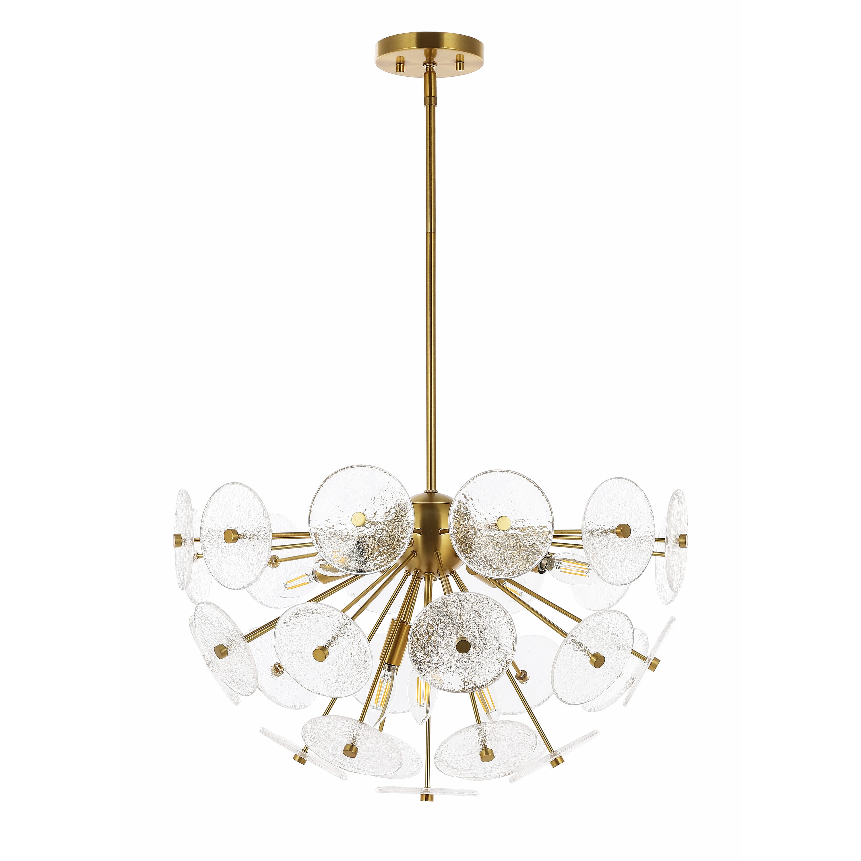 Miri 24" Brass and Glass 6-Light LED Pendant