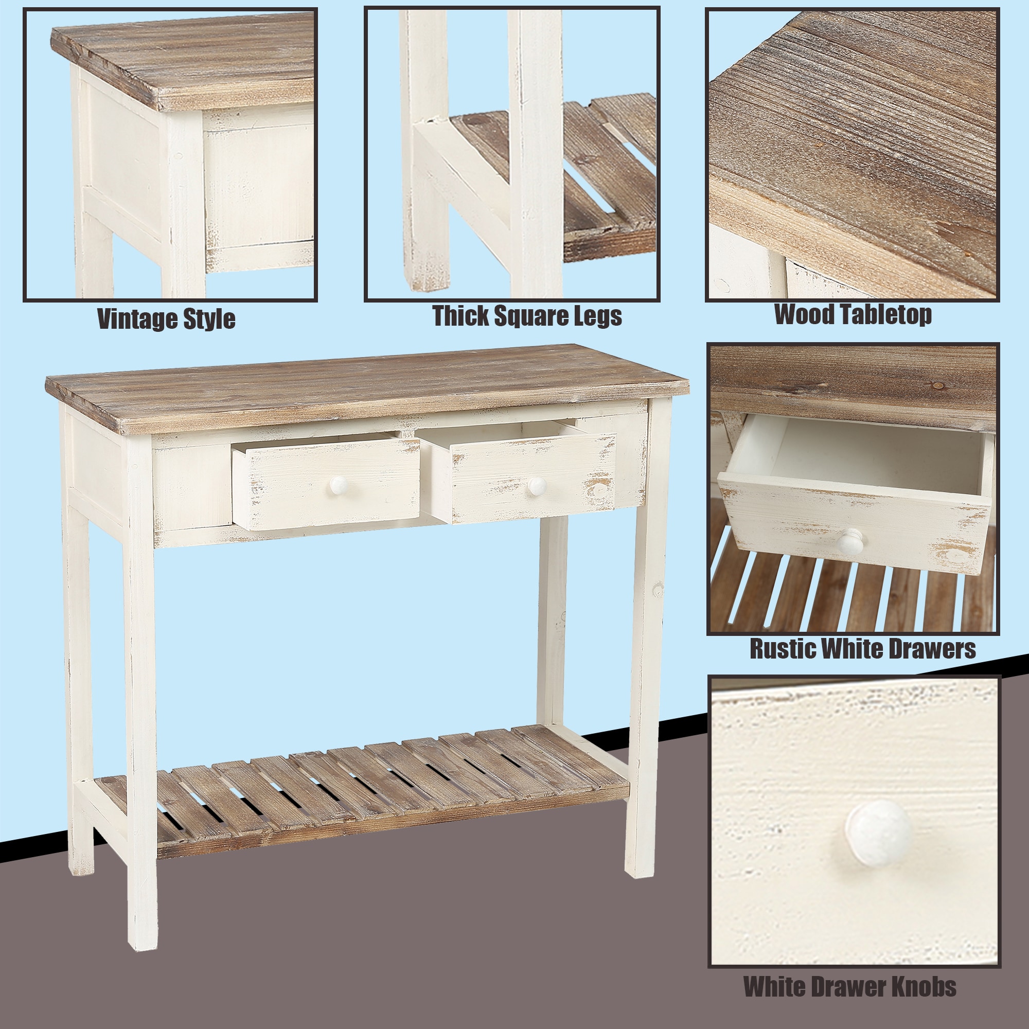 LuxenHome WH187 Console-Sofa-Tables - View #13