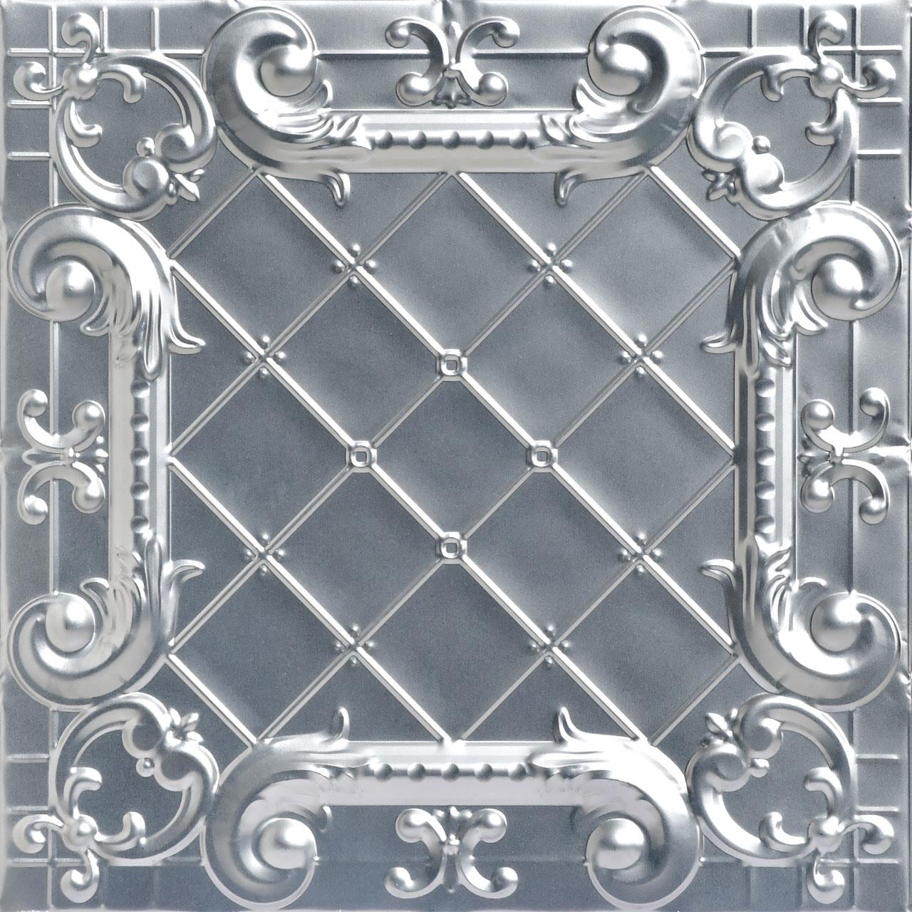 From Plain to Beautiful in Hours SK502-LAQ-24X24-D-6 2-ft x 2-ft Romeo, Romeo Lacquered Steel Steel Drop Ceiling Tile ( 6 -Pack, 24-Sq. Feet / Case )