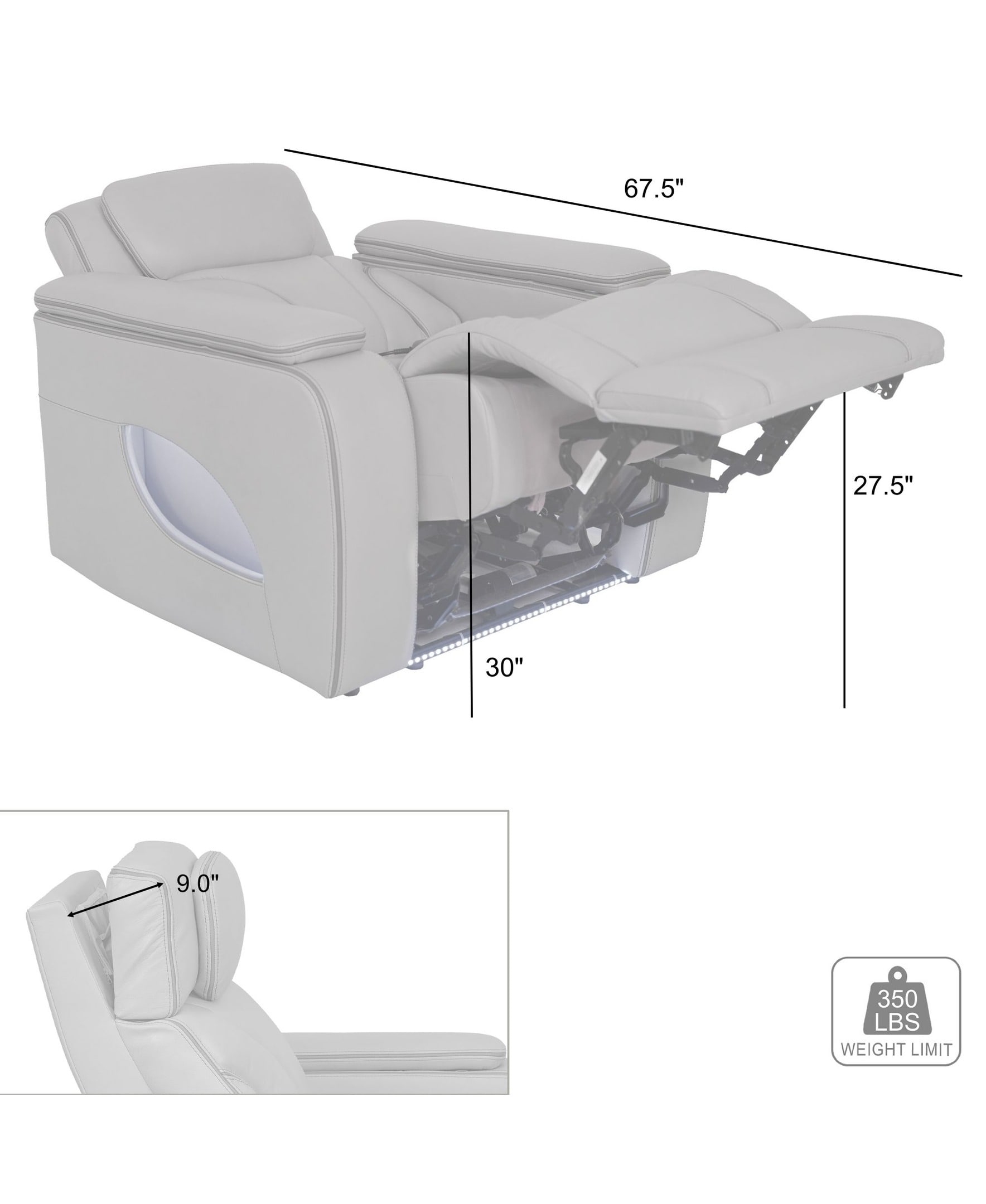 Armen Living LCOC1LSI recliners - View #11