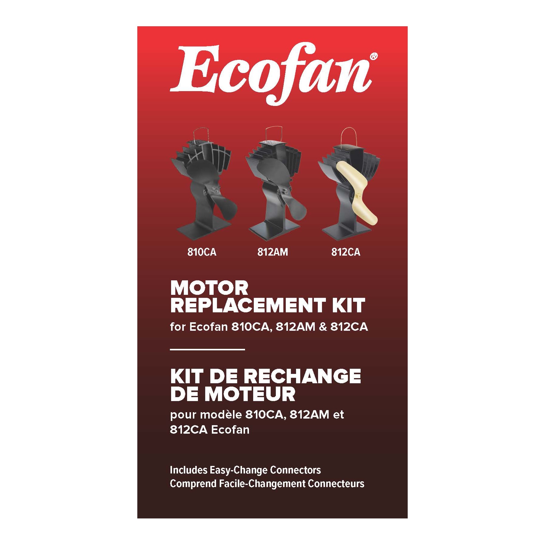 Ecofan MRKCA01BX Motor Kit Black Wood stove fan