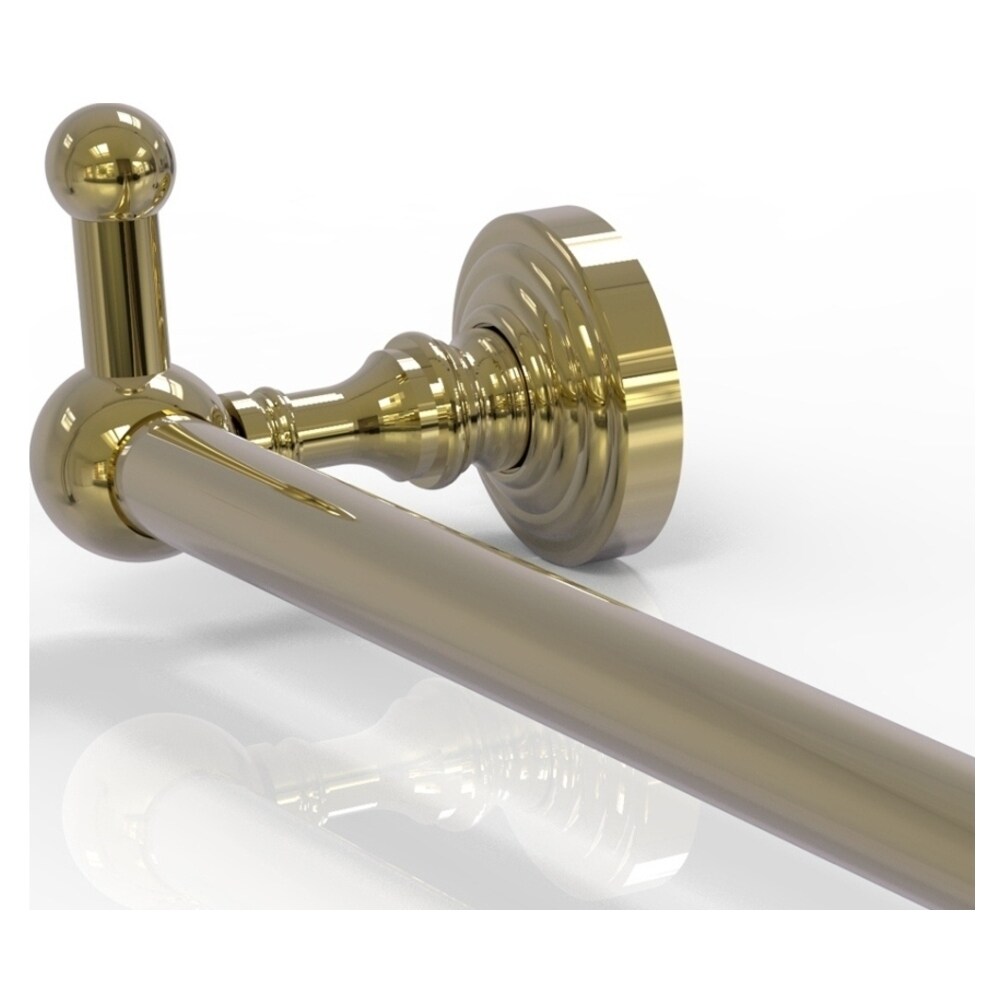 Allied Brass Shadwell 36-in Unlacquered Brass Wall Mount Single Towel Bar  with Integrated Hooks