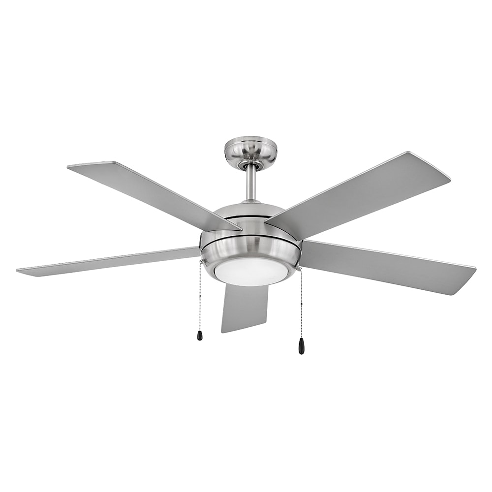 Hinkley Croft 52-in Brushed Nickel with Matte Black, Silver Blades Integrated LED Indoor Smart Ceiling Fan with Light (5-Blade) 904052FBN-LIA Sansujyuku sansujyuku.com