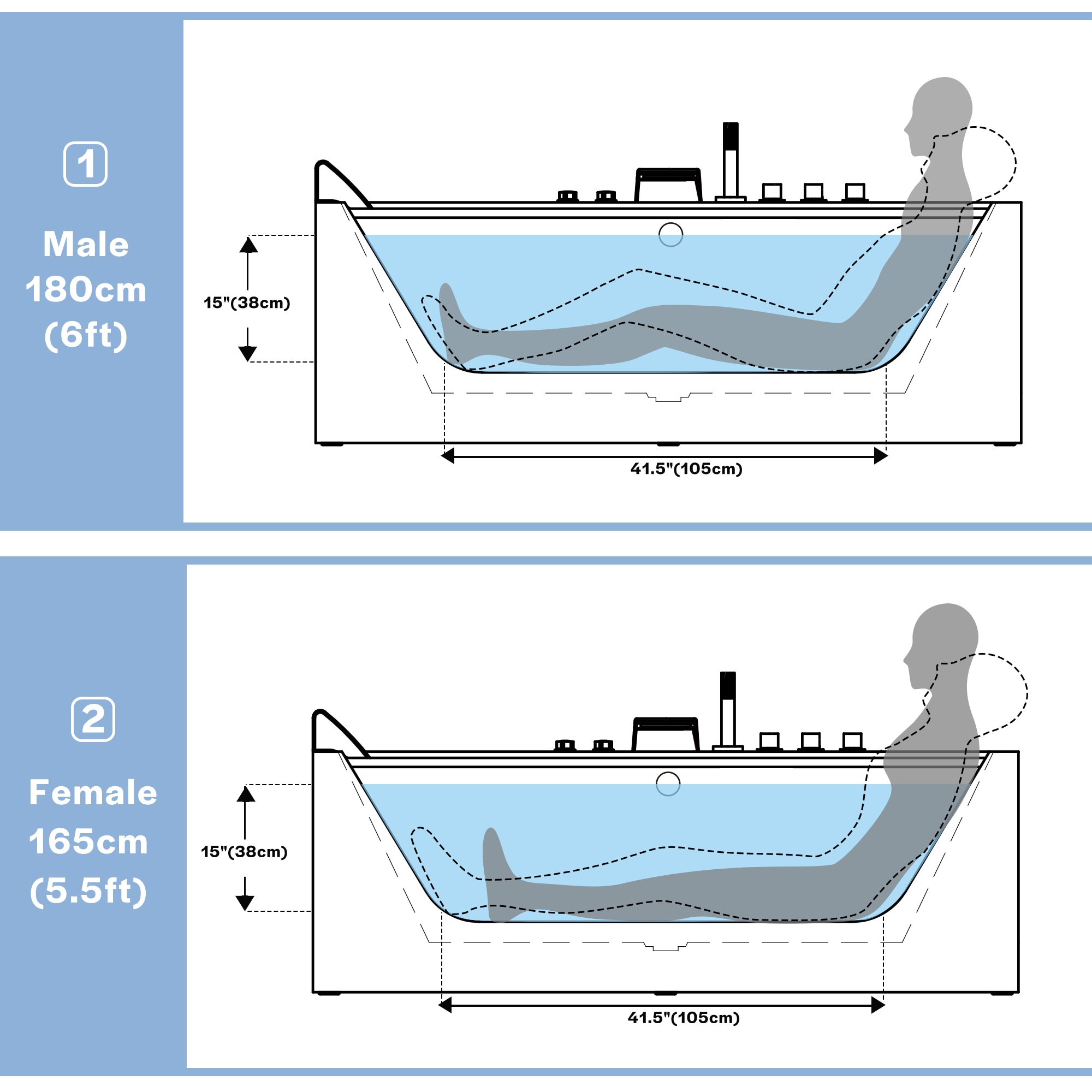 Empava EPV-67JT408LED bathtubs - View #6