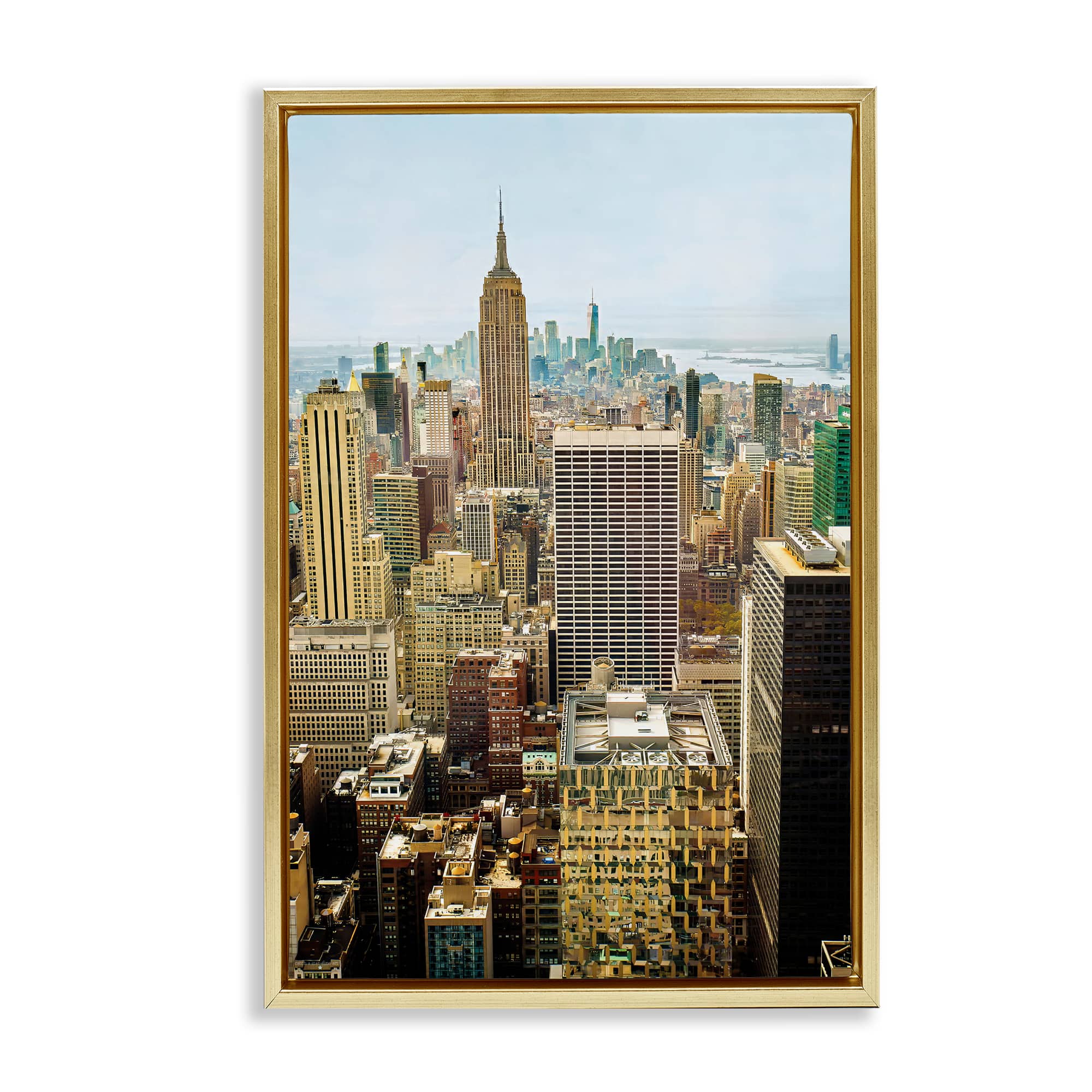 Stupell Industries BT-600-FFG-16X24 Overlooking Cityscape Buildings Floating Frame design by Seven Trees Design