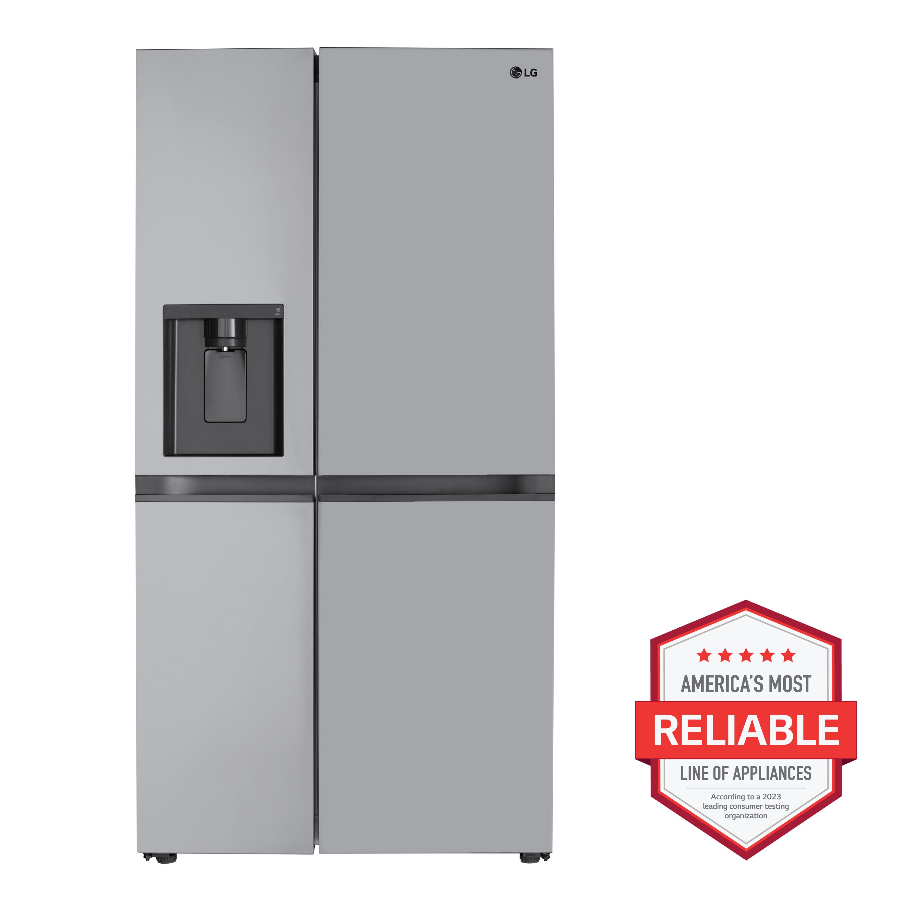 LG 27.6-cu ft Side-by-Side Refrigerator with Ice Maker (Printproof  Stainless Steel)