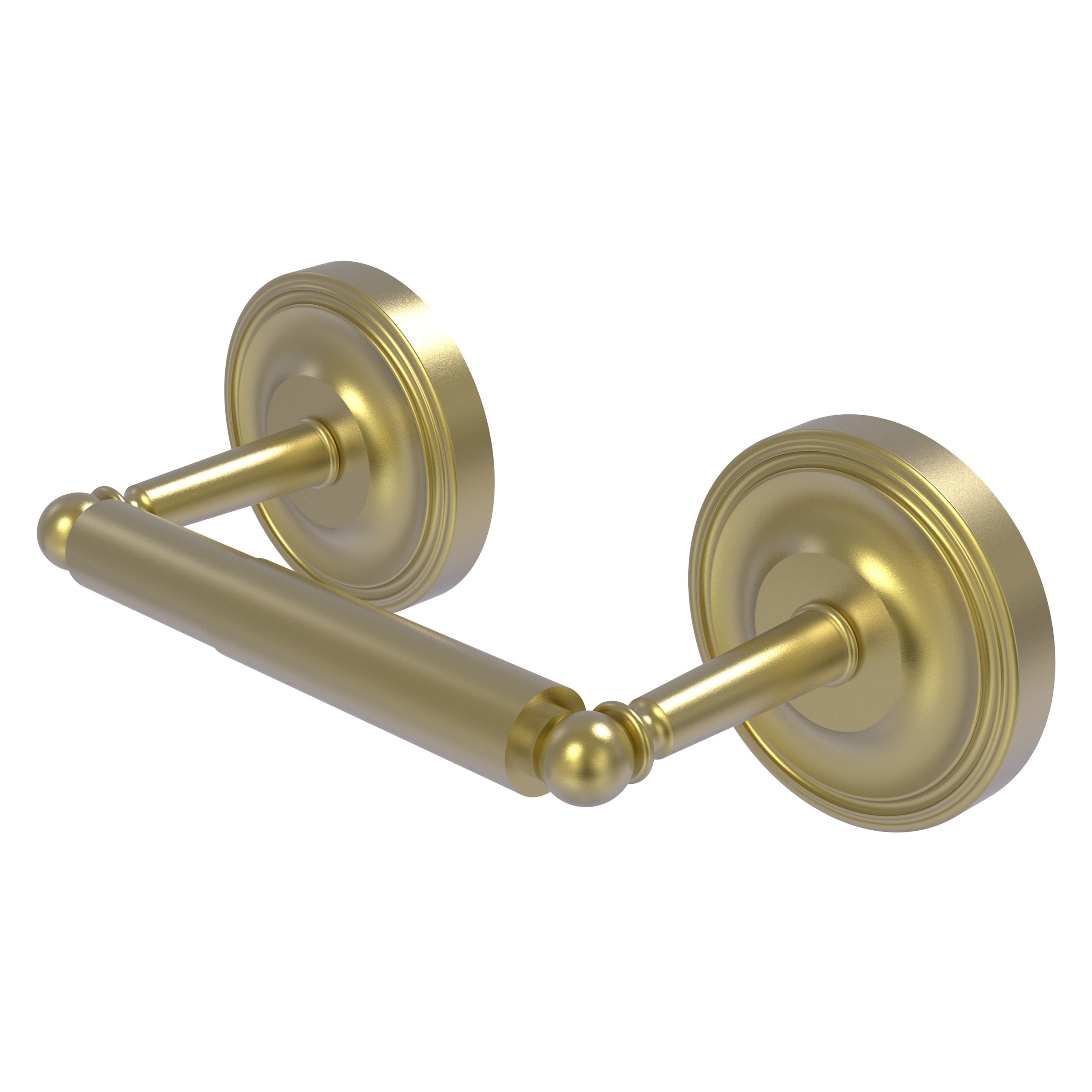 Allied Brass R-24-SBR Regal Satin brass Wall mount Spring-loaded Toilet Paper Holder 1 -Rolls with Storage