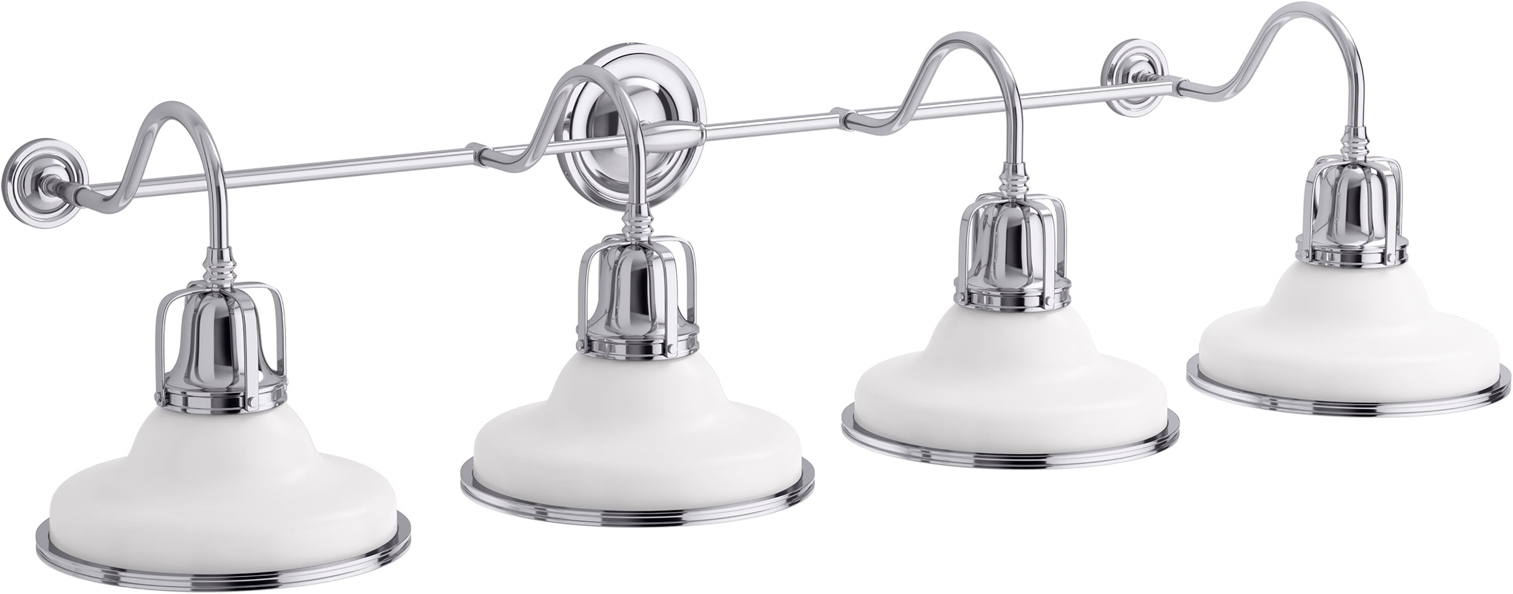 KOHLER 32288-SC04-WCL Hauksbee 47.13-in W 4 -Light White Farmhouse Wall Sconce