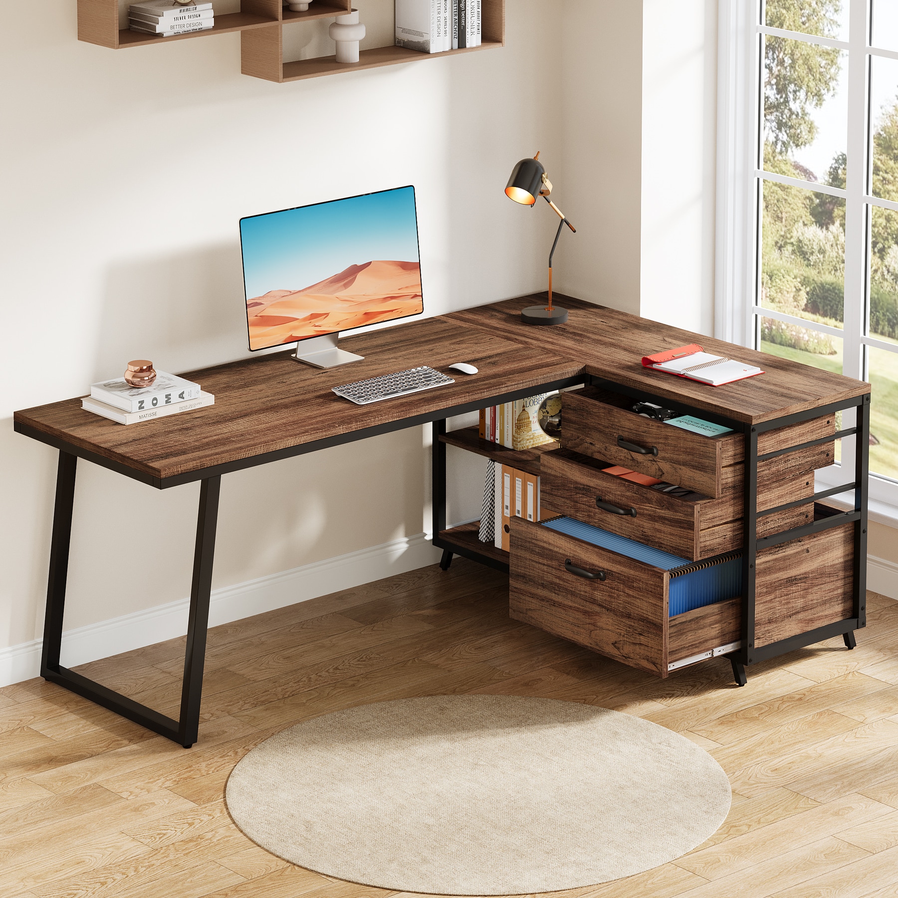 Fnova LWTJ-JW0655 Office Conference Table Multiple colors/finishes 2 -Person Conference table ( 53.15-in W x 29.53-in H )