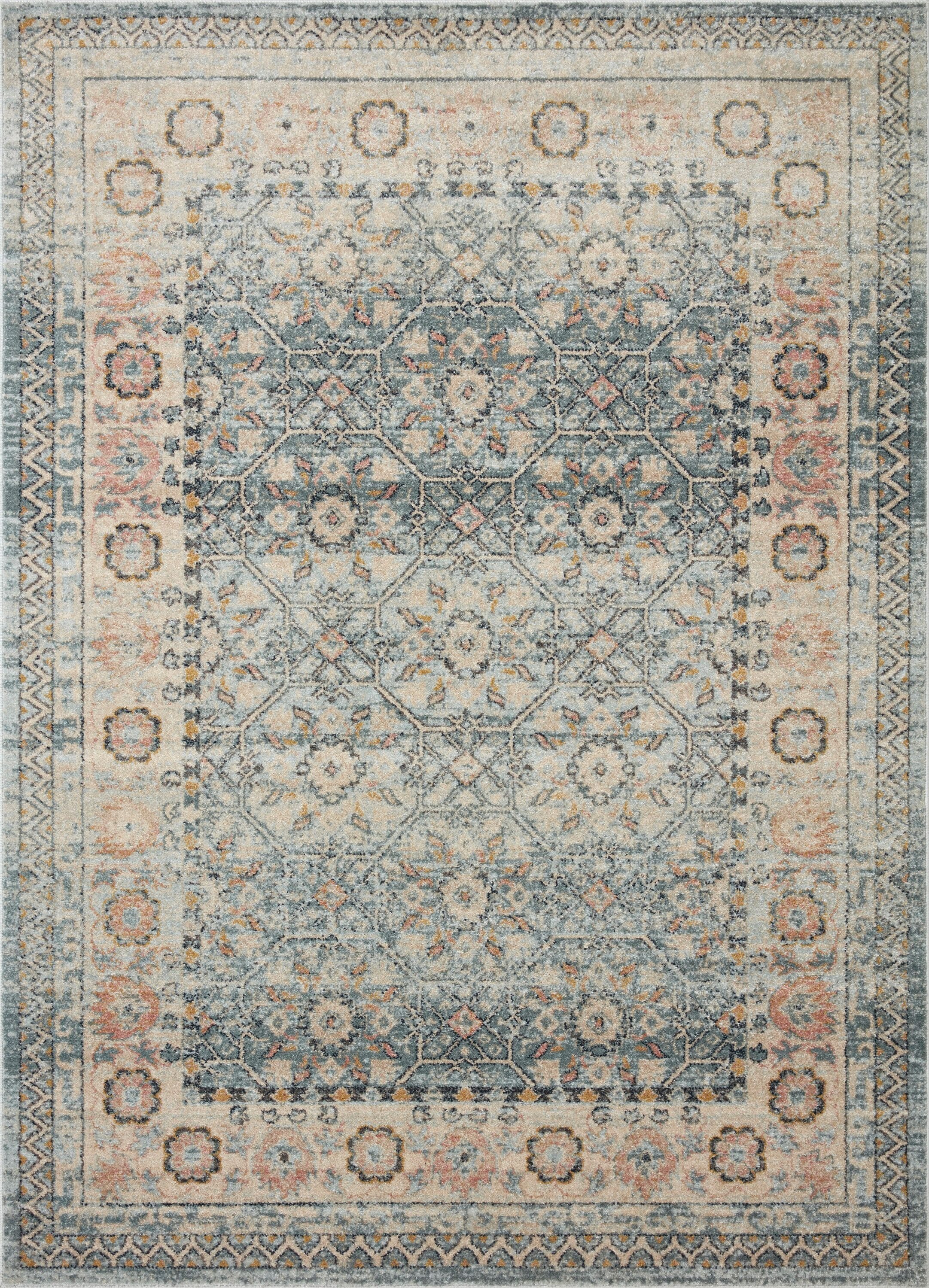Jocelyn Blue and Multi Synthetic Area Rug
