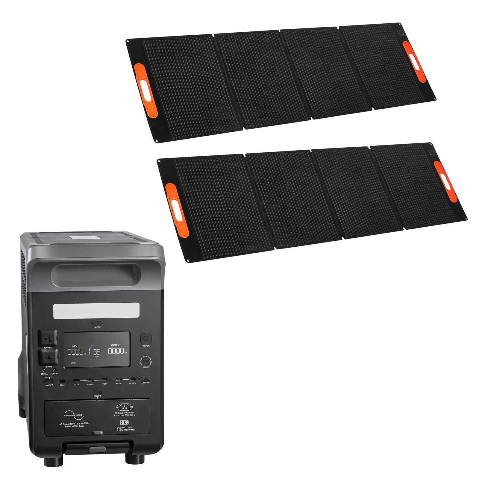 GIVIMO 3000-W Solar Generator Power Station with 3072-Wh Battery and Two 200-W Solar Panels #LW047GIVSS1229