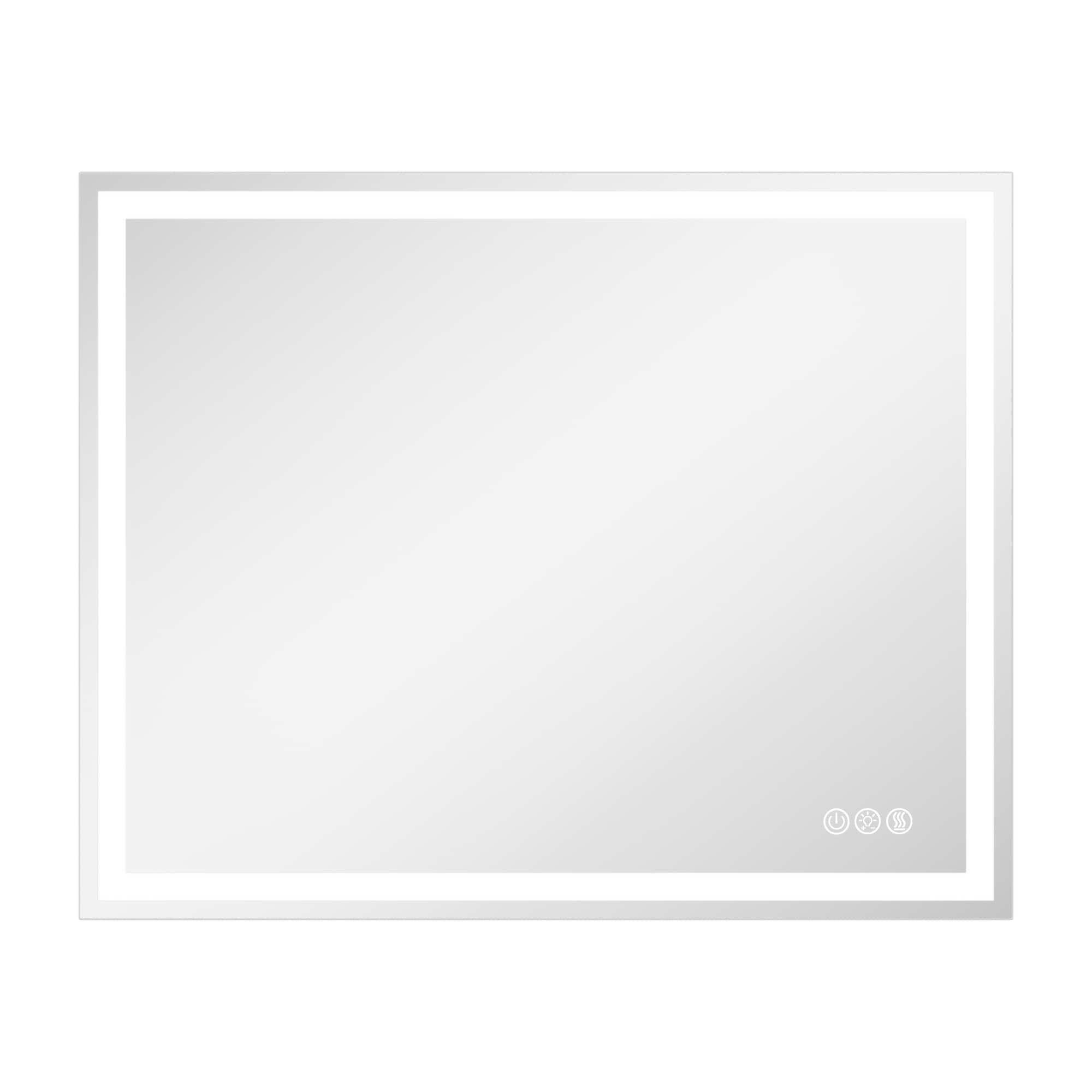 LOVMOR SF-R-GHFA4032 40 in. W x 32 in. H Rectangular Frameless LED Wall Bathroom Vanity Mirror Tempered Glass