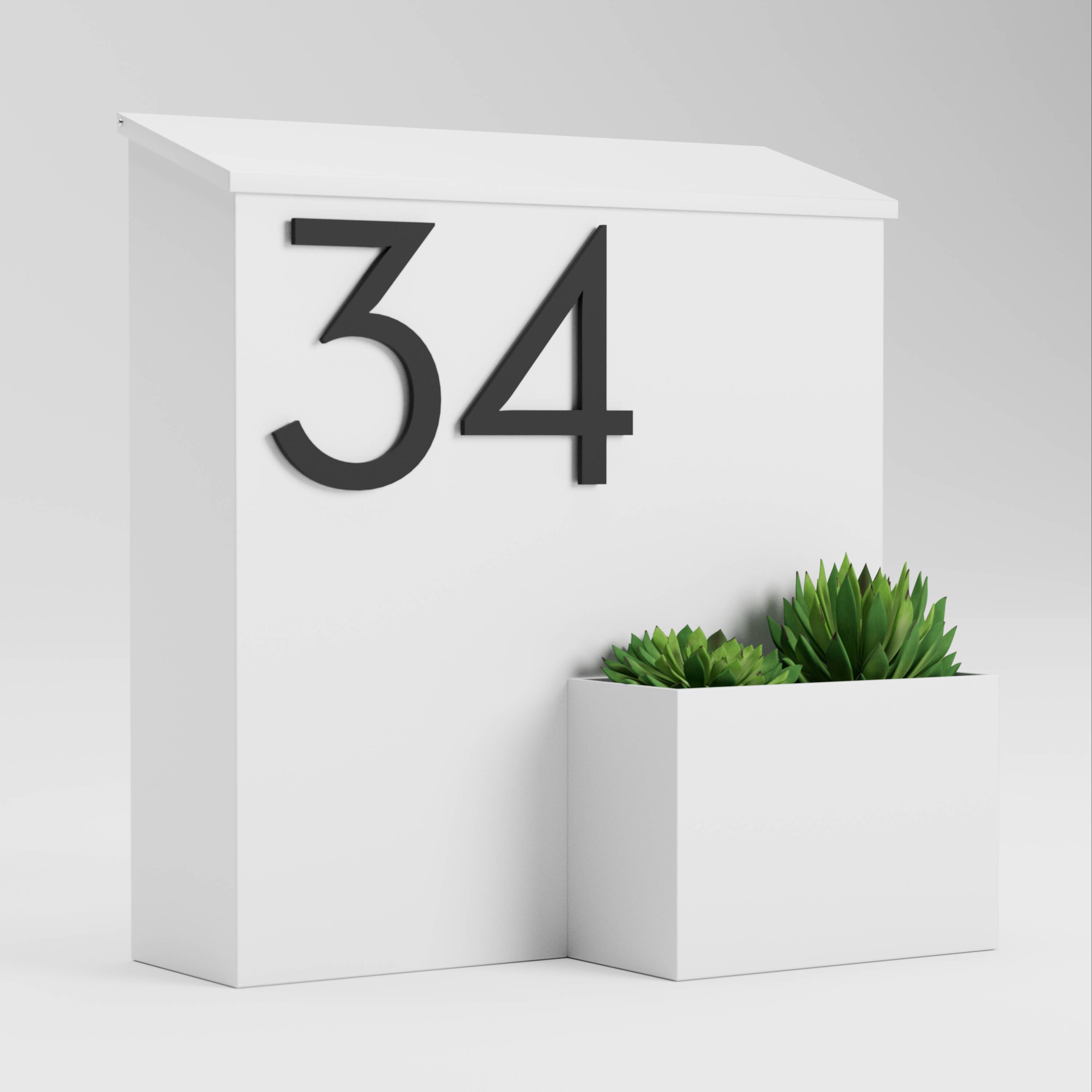 Post & Porch GREETINGS-WHITE Wall-Mounted Mailboxes Metal Standard Mailbox White