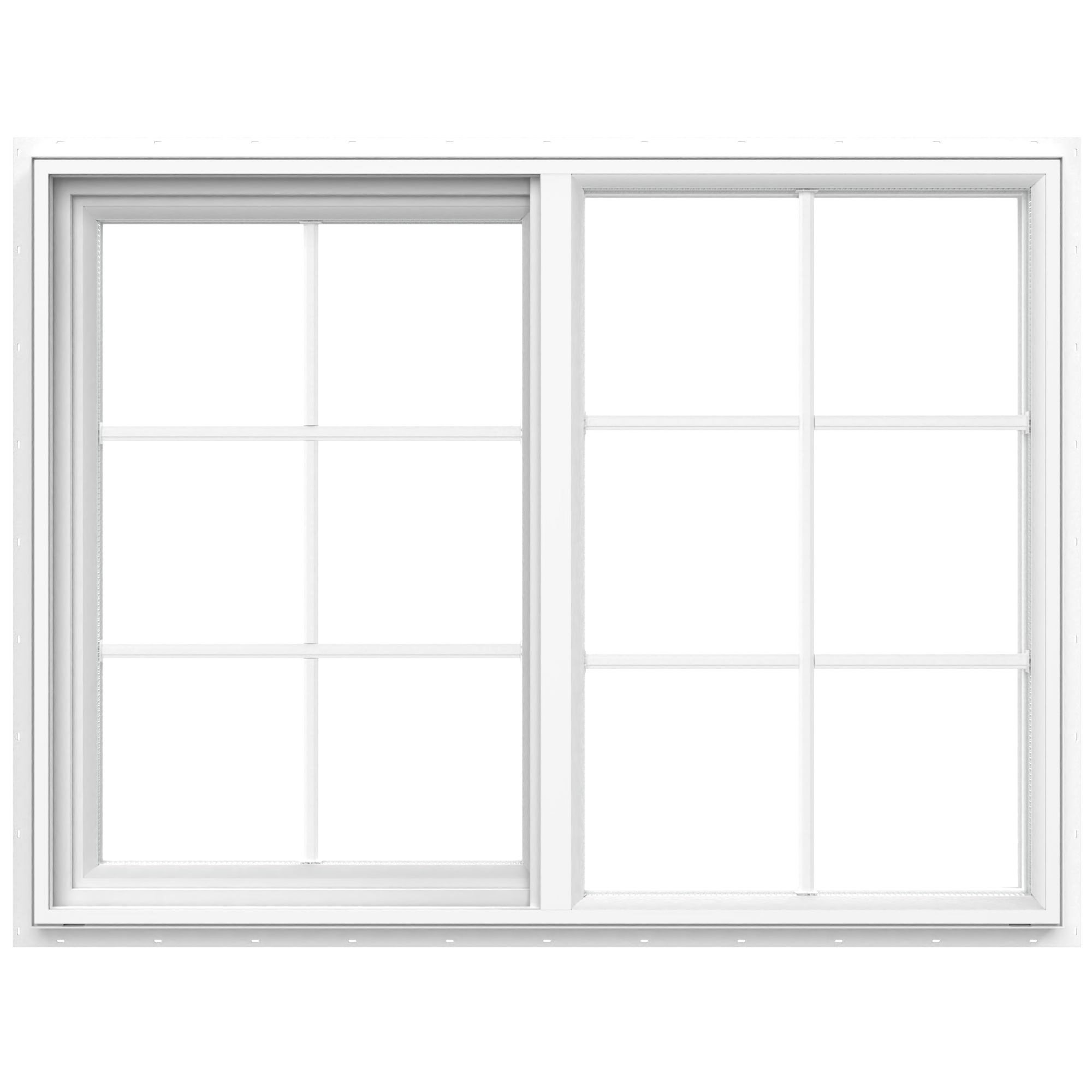 Pella 1000010066 150 Series White Exterior White Interior Left-Handed Vinyl Sliding Window Annealed Glass with Grids (Half Screen Included)